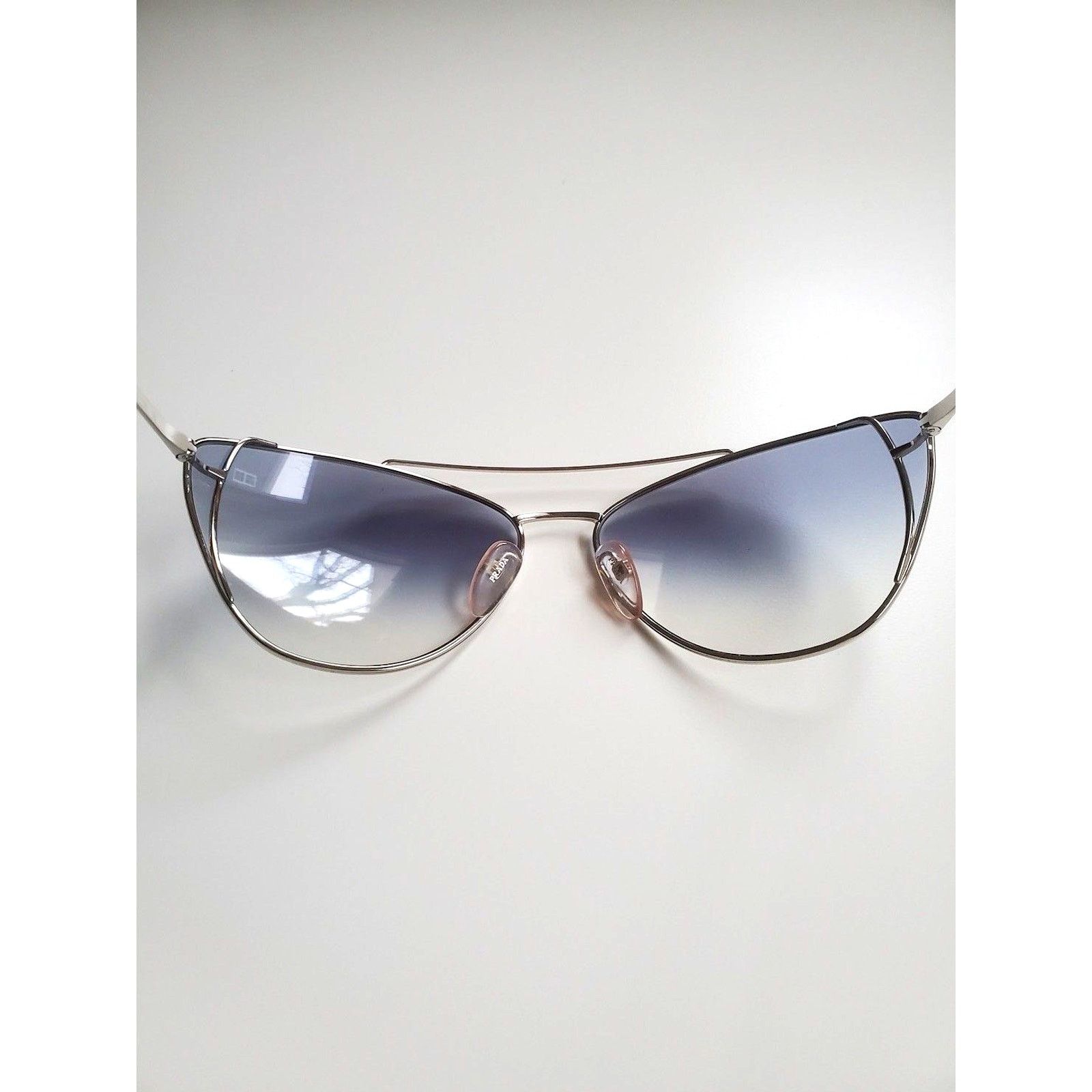 Prada Prada Cat Eye Sunglasses SPR65V Blue Metal Frame 68 130 Size ONE SIZE - 5 Thumbnail