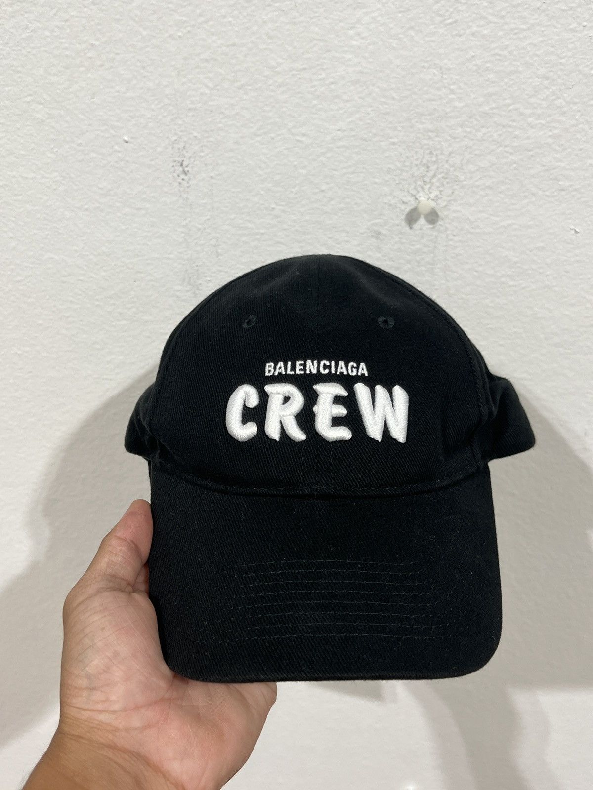 Balenciaga Balenciaga Crew Embroidered Black Cap Size ONE SIZE - 2 Thumbnail