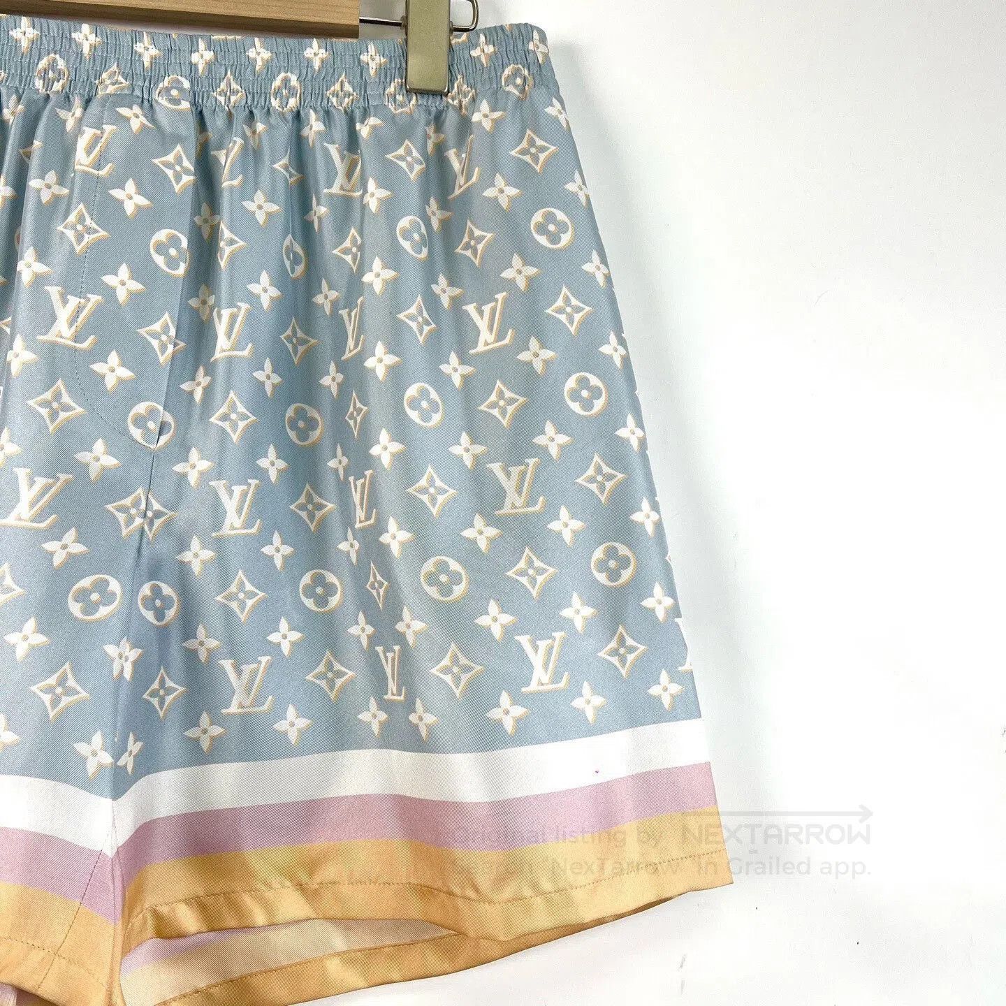 Louis Vuitton LV Monogram Blue Logo Relaxed Shorts. Size 37" - 4 Thumbnail