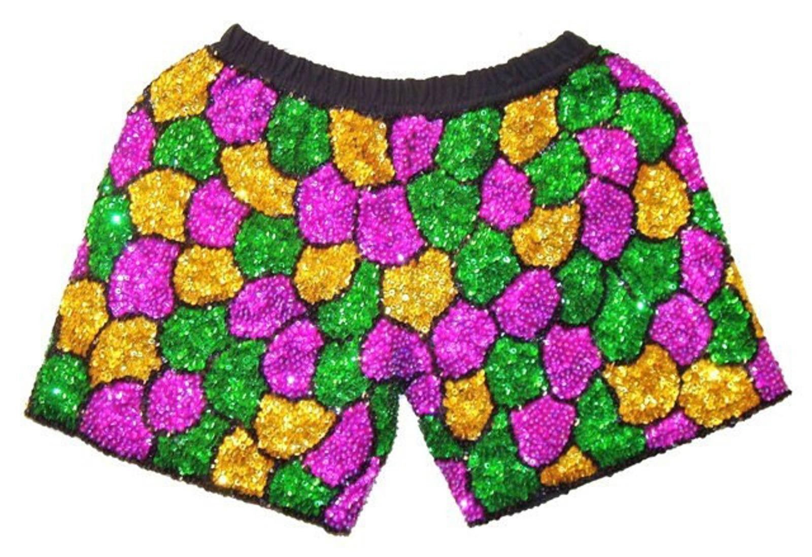 Designer Sequin Short MARDIGRA SHELLS Size 32" / US 10 / IT 46 - 1 Preview