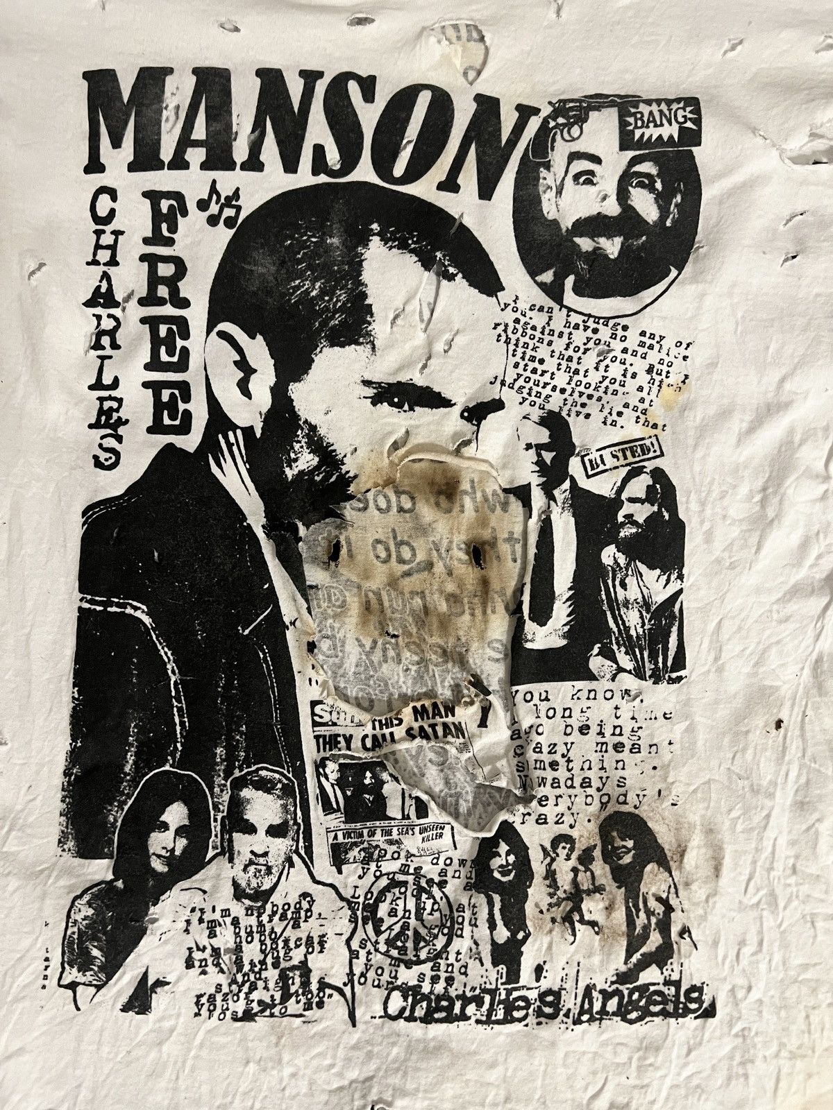 Other Charles Manson t-shirt print y2k merch distressed threshed Size US XL / EU 56 / 4 - 4 Thumbnail