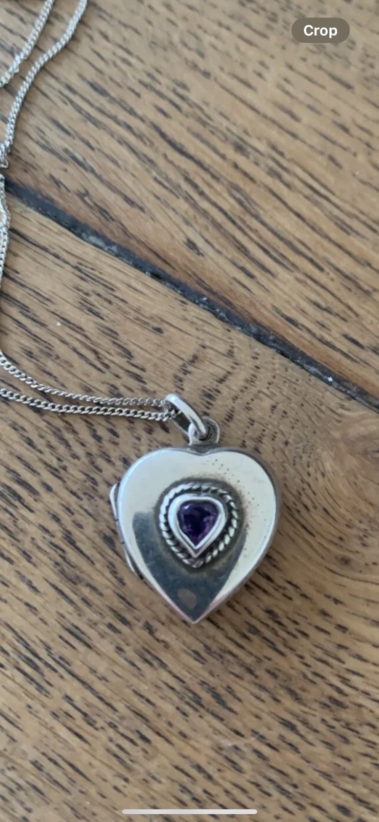 Vintage Beautiful 925 silver & amethyst heart locket rrp £140 Size ONE SIZE - 1 Preview