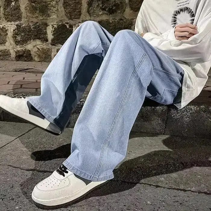 Japanese Brand Light Blue High Street Straight Loose Wide Leg Denim Pant Size US 30 / EU 46 - 4 Thumbnail