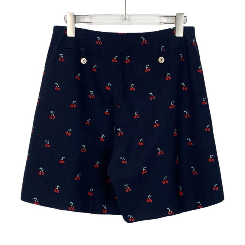 Gucci Gucci Dark blue cherry embroidery full print cotton casual Size US 26 / EU 42 - 2 Thumbnail