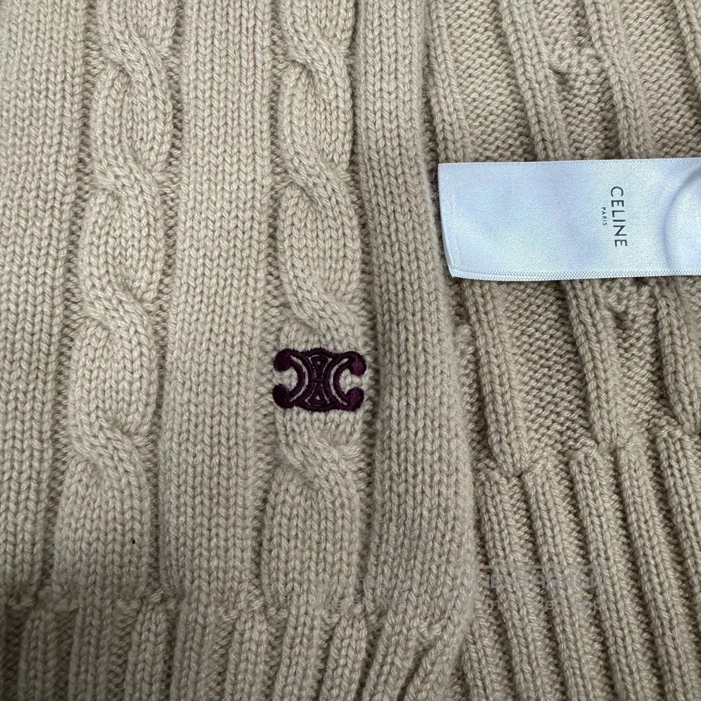 Celine CELINE Embroidered logo; jacquard knit scarf| Size ONE SIZE - 3 Thumbnail