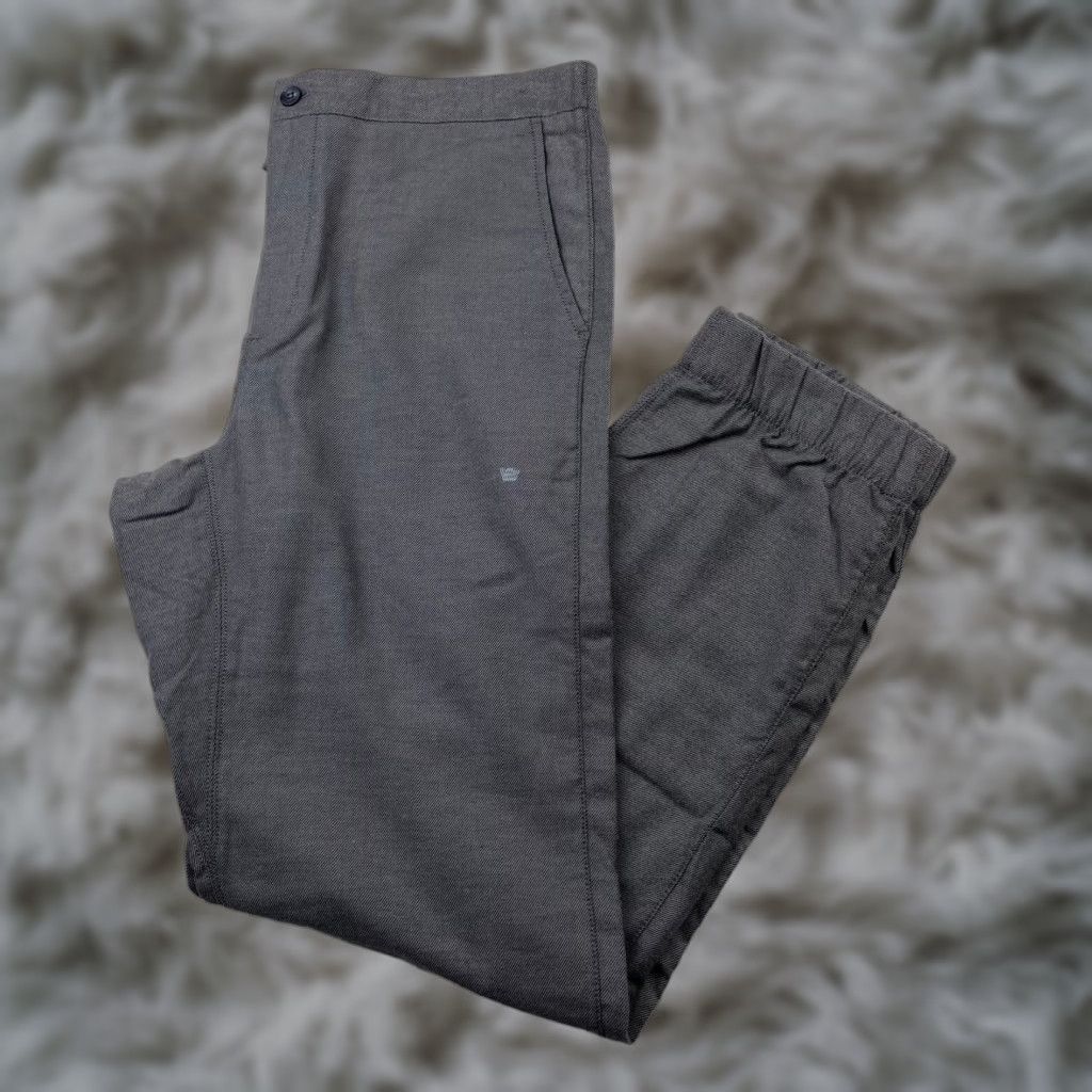 MACK WELDON Men’s Jogger Pants Gray Flat Front Cotton-Blend Size Large/36-34 Inseam 30in Tapered Waist Drawstring Regular Fit Mens