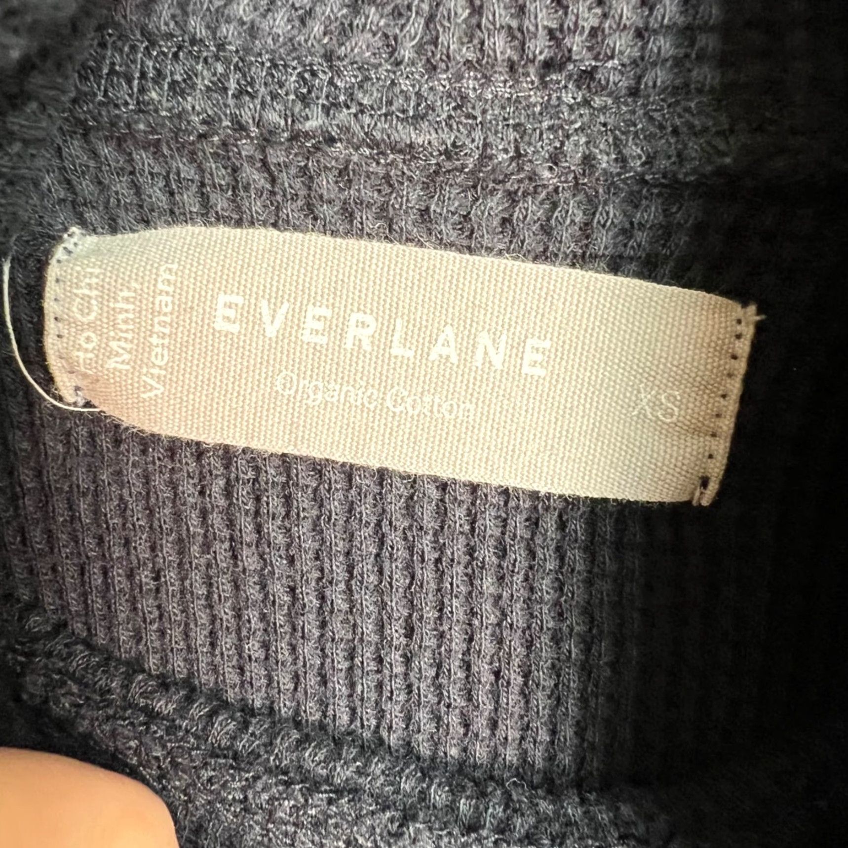 Everlane Everlane Shirt Womens XS Black Organic Cotton Turtleneck Thermal Top Long Sleeve Size XS / US 0-2 / IT 36-38 - 3 Thumbnail