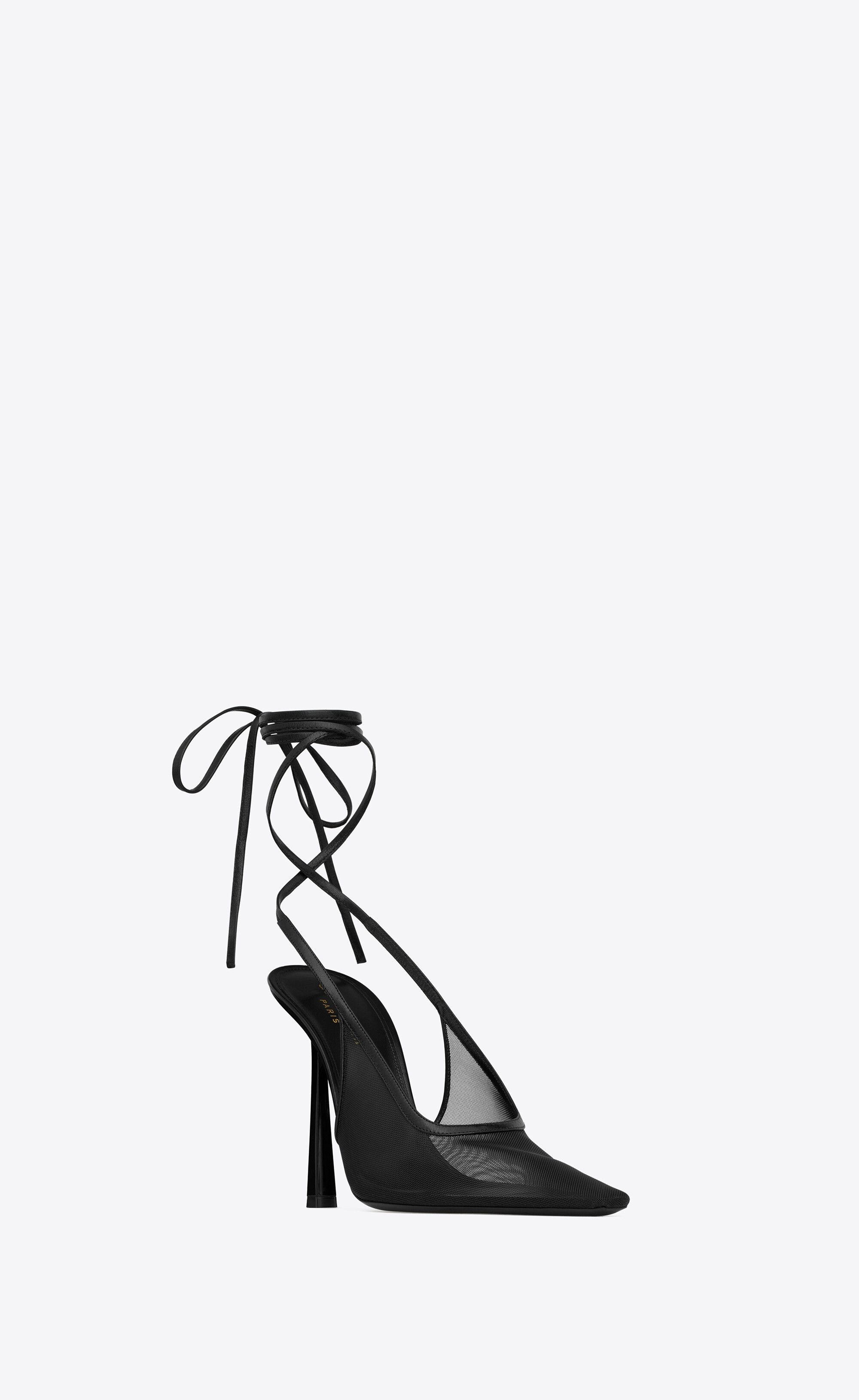 Saint Laurent Paris o1s1wg110925 776291 OXALIS Slingback Pumps in Mesh in Black Size US 5.5 / IT 35.5 - 6 Thumbnail