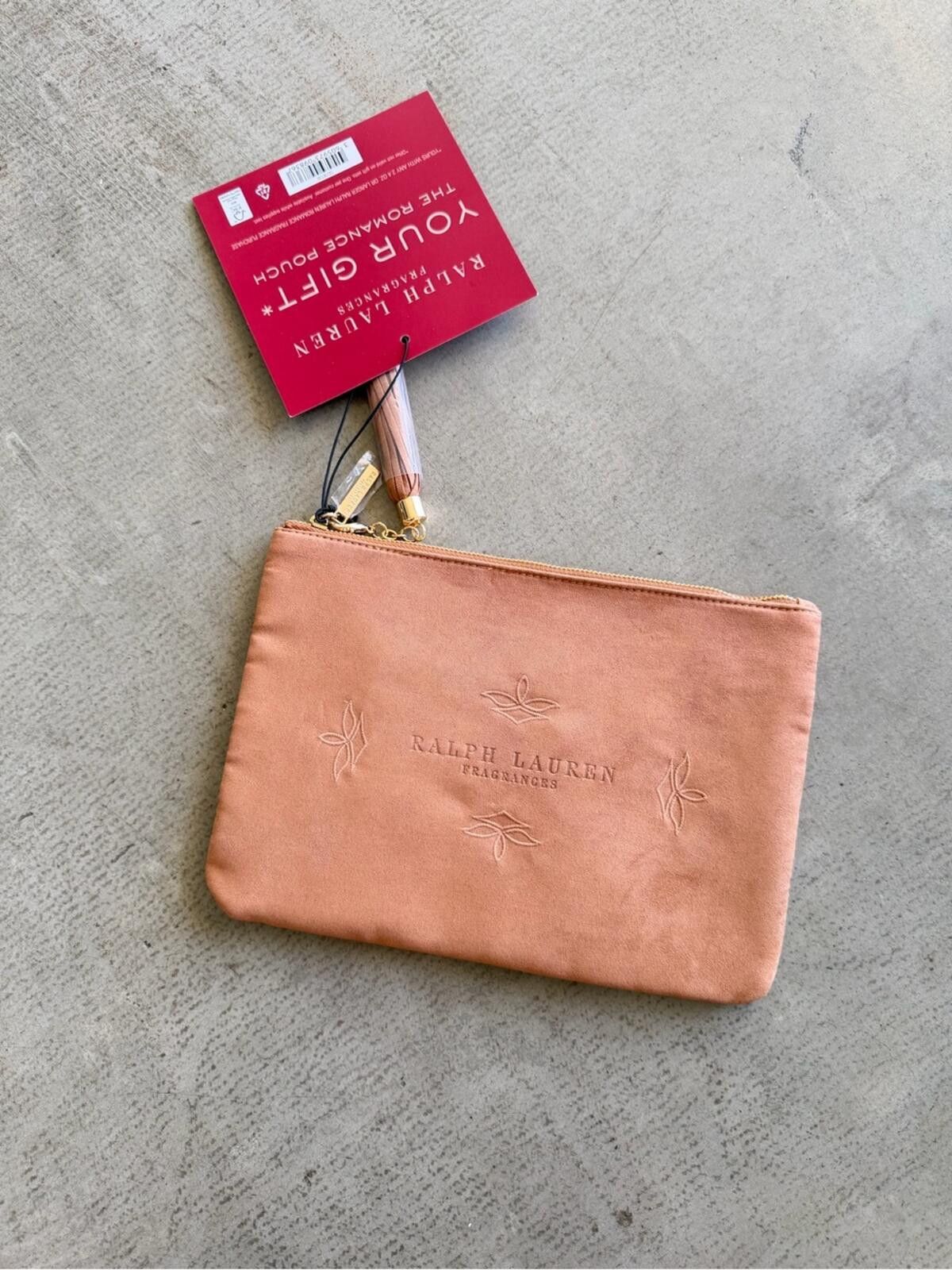 Polo Ralph Lauren Ralph Lauren / Suede Tassel Zip Cosmetic Bag / Tan Size ONE SIZE - 4 Thumbnail