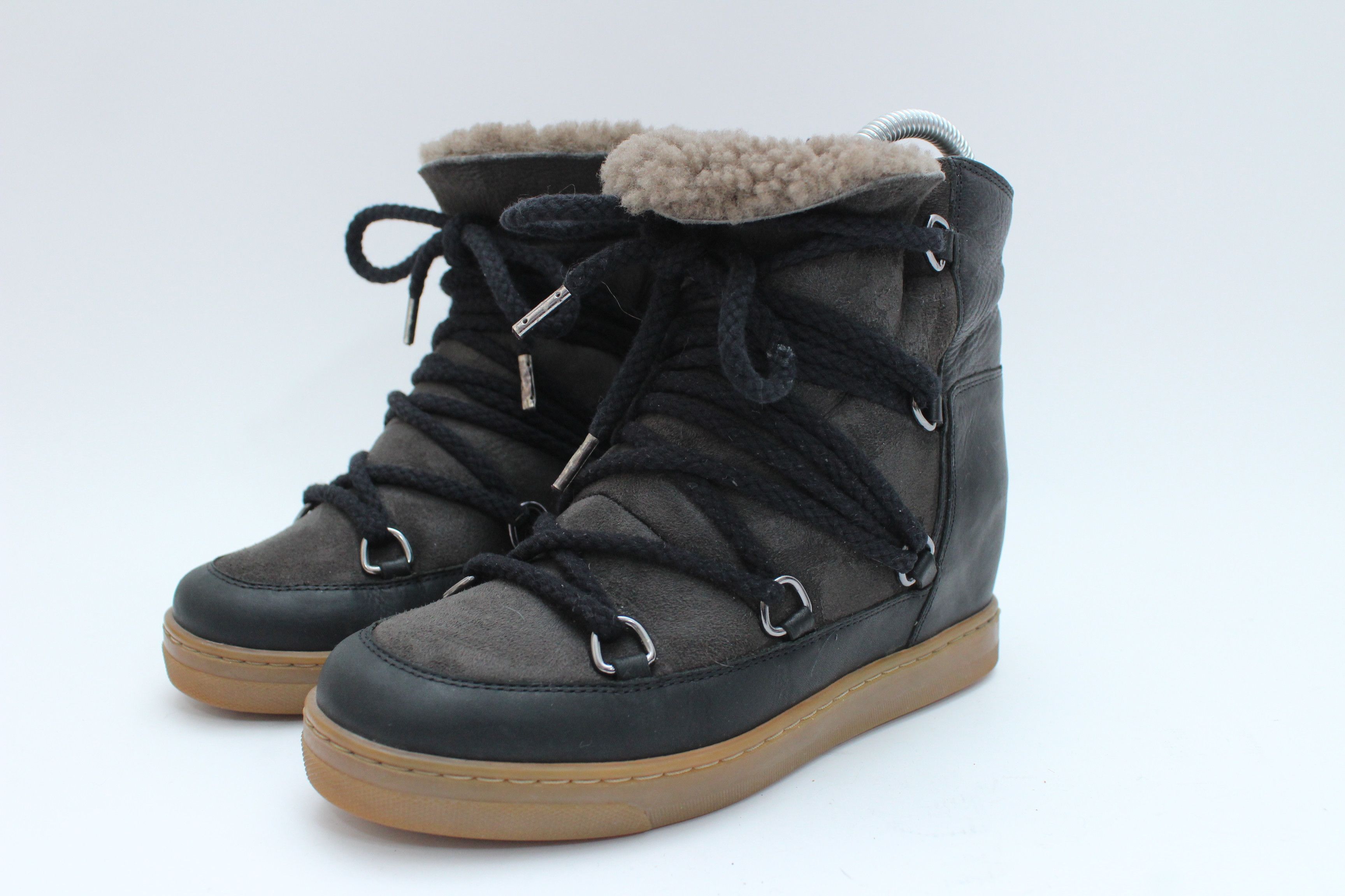 Isabel Marant Isabel Marant Nowles Shearling-Lined Leather Ankle Boots 36 Size US 6 / IT 36 - 6 Thumbnail