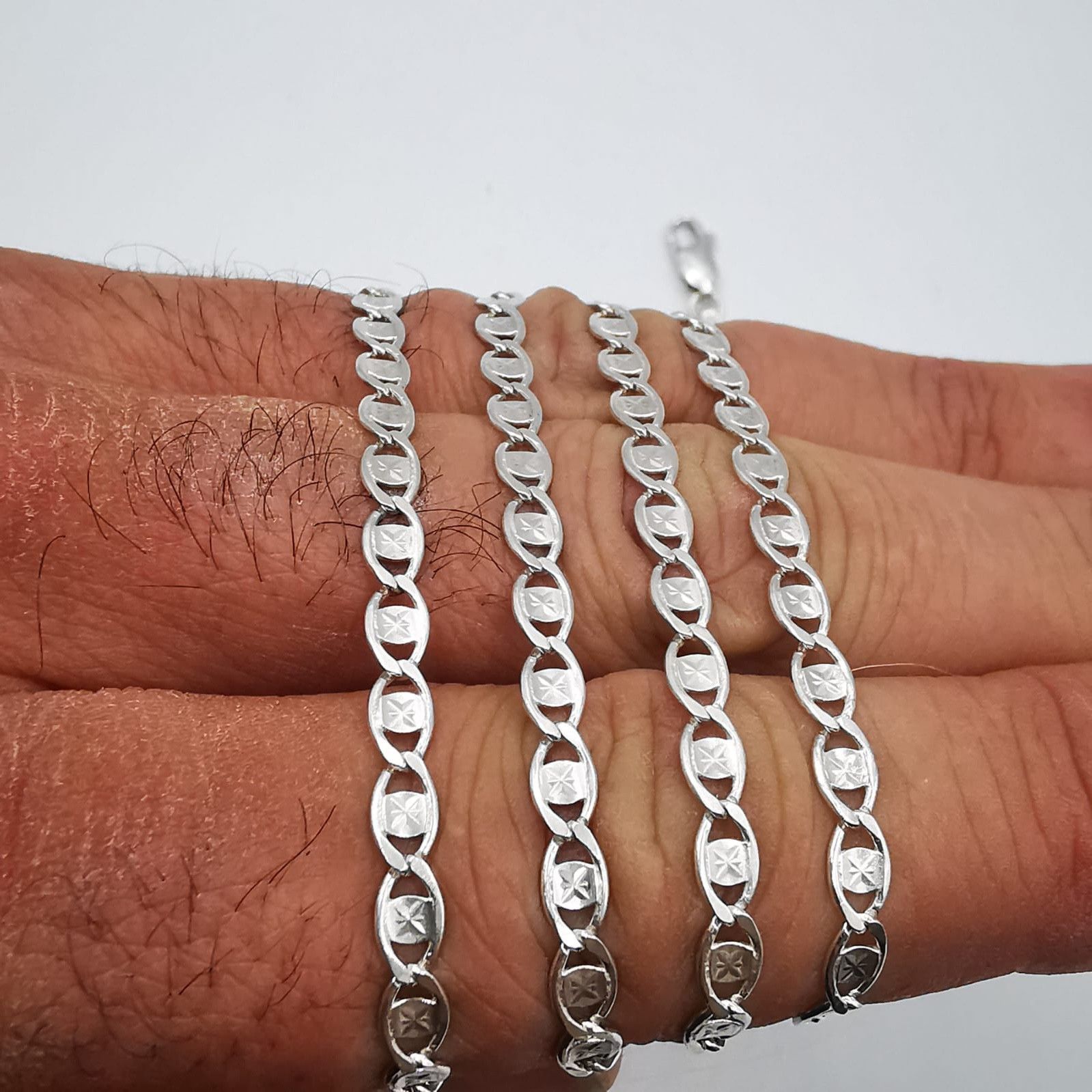 Sterling Silver Vintage Jewelry Chain, 925 Sterling Silver, Signed 10,78g Size ONE SIZE - 7 Thumbnail
