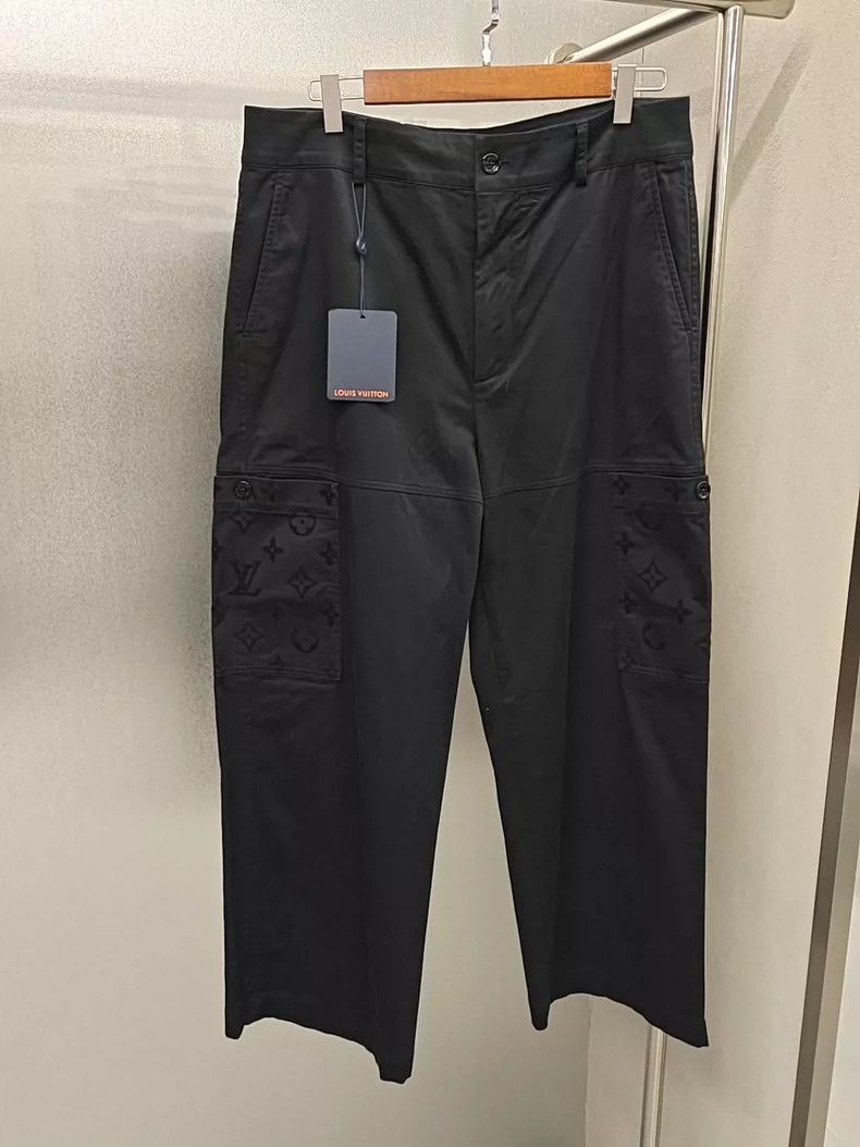 Louis Vuitton LV Black Flocked Casual Pants Size US 34 / EU 50 - 1 Thumbnail