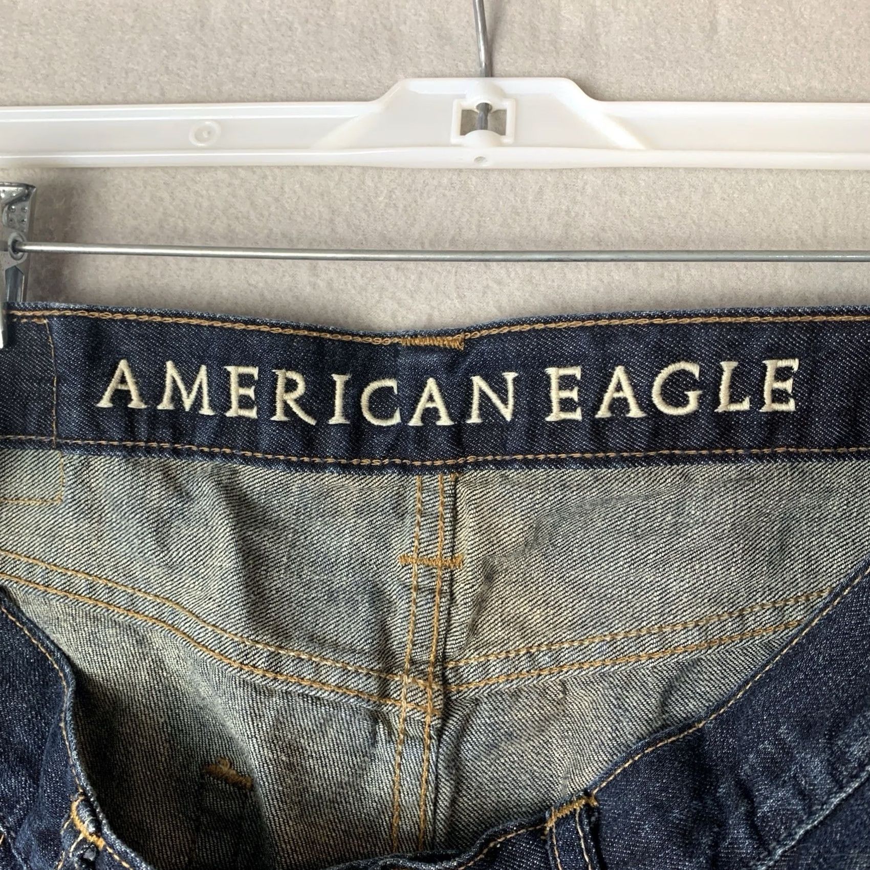 Vintage American Eagle Jeans Mens 33x30 Blue Low Rise Bootcut Regular Inseam 30in Denim Cotton Zipper Button Logo Size US 33 - 3 Thumbnail