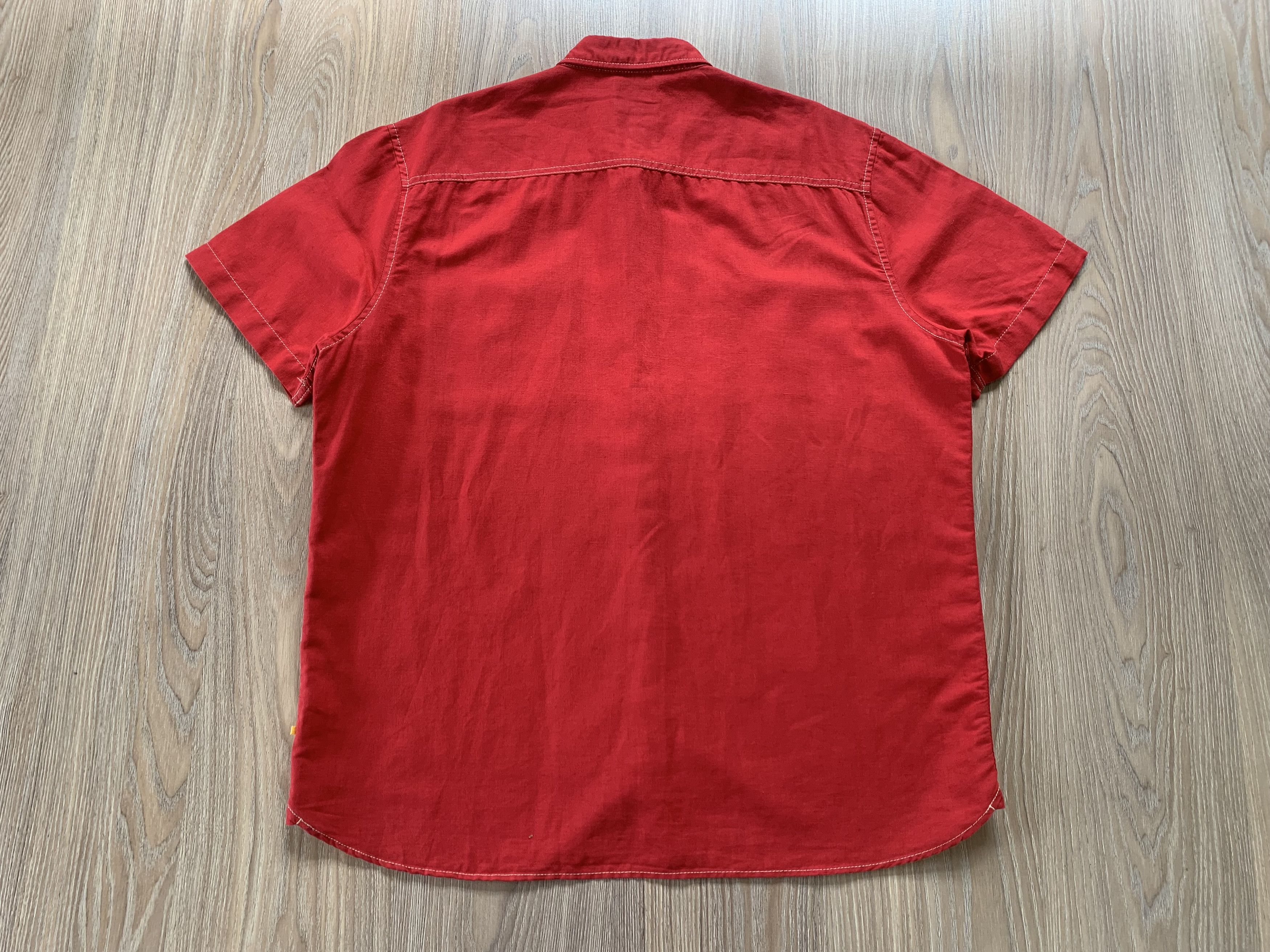 camel active Camel Active Linen Blend Regular Fit Red Button Up Shirt Size US XL / EU 56 / 4 - 3 Thumbnail