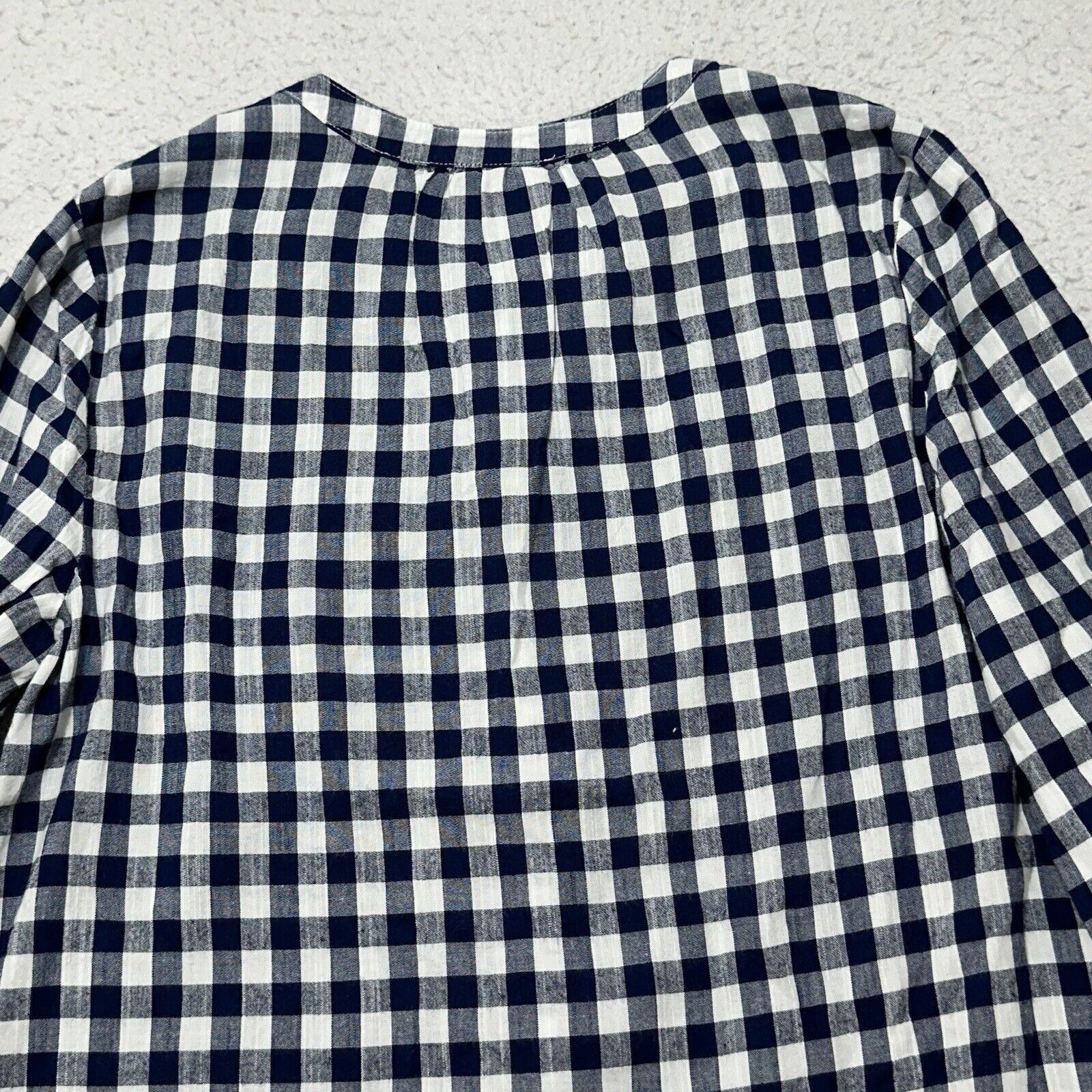 St. Johns Bay St. John's Bay Medium Navy Blue White Gingham Shirt Blouse Size M / US 6-8 / IT 42-44 - 11 Thumbnail