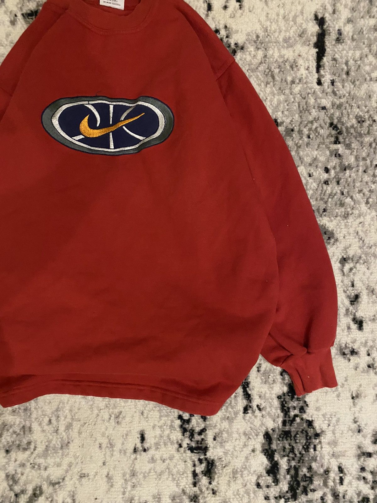 Nike × Vintage Nike Vintage Sweater Big Central Logo Swoosh Y2k Bagy Fit Size US L / EU 52-54 / 3 - 4 Thumbnail