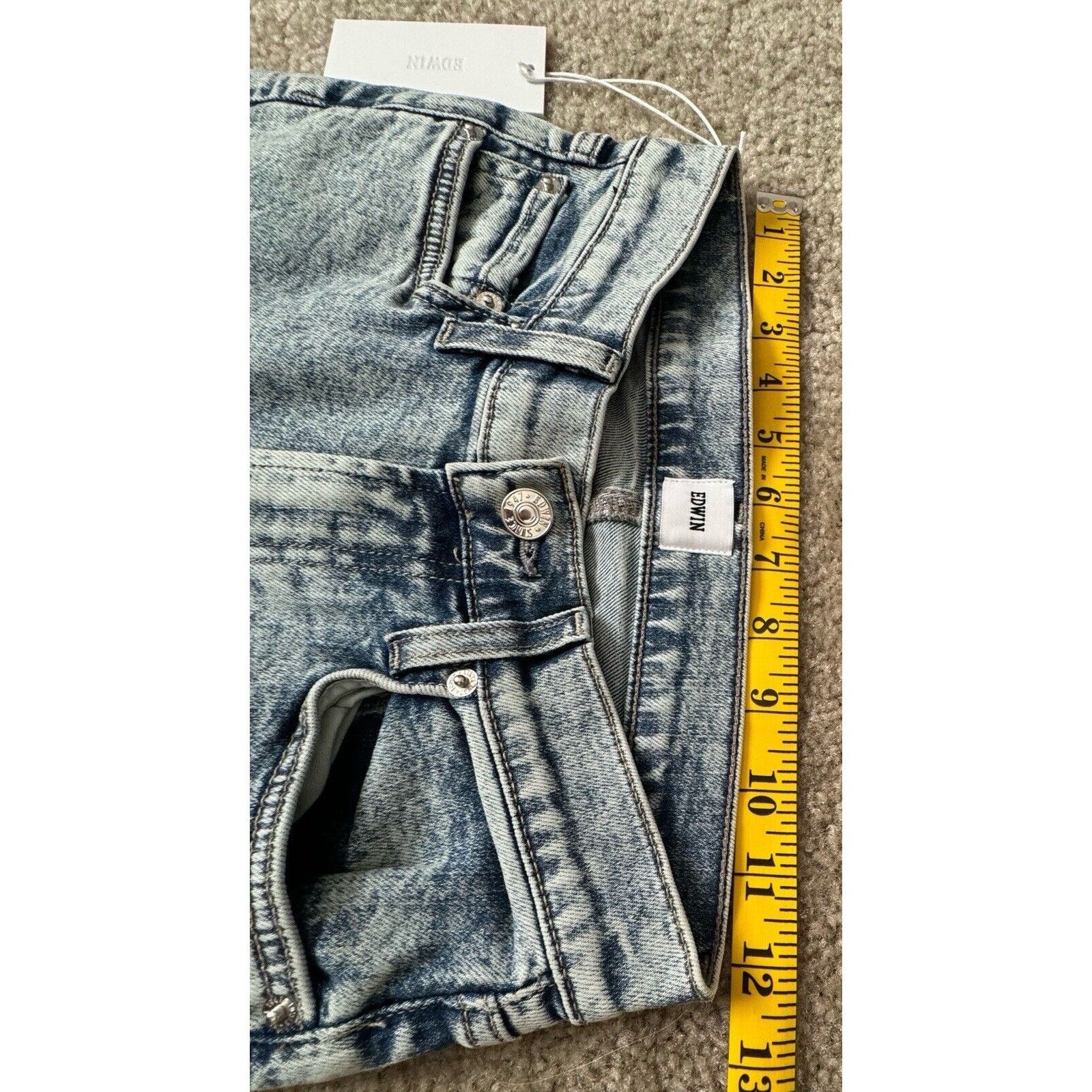 Edwin EDWIN BREE Cosmic Slim Straight Raw Hem Jeans Womens Size 24 Size 24" / US 00 / IT 34 - 7 Thumbnail