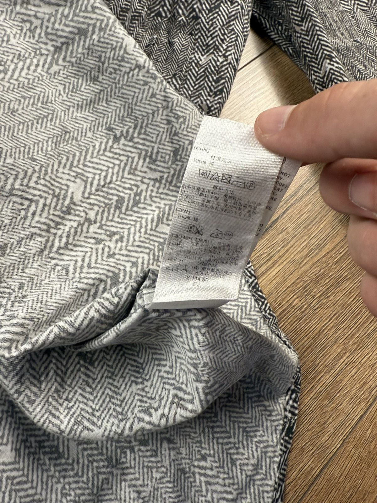 Z Zegna Z Zegna Men Herringbone Pattern Shirt Grey Size 39 Size US M / EU 48-50 / 2 - 6 Thumbnail