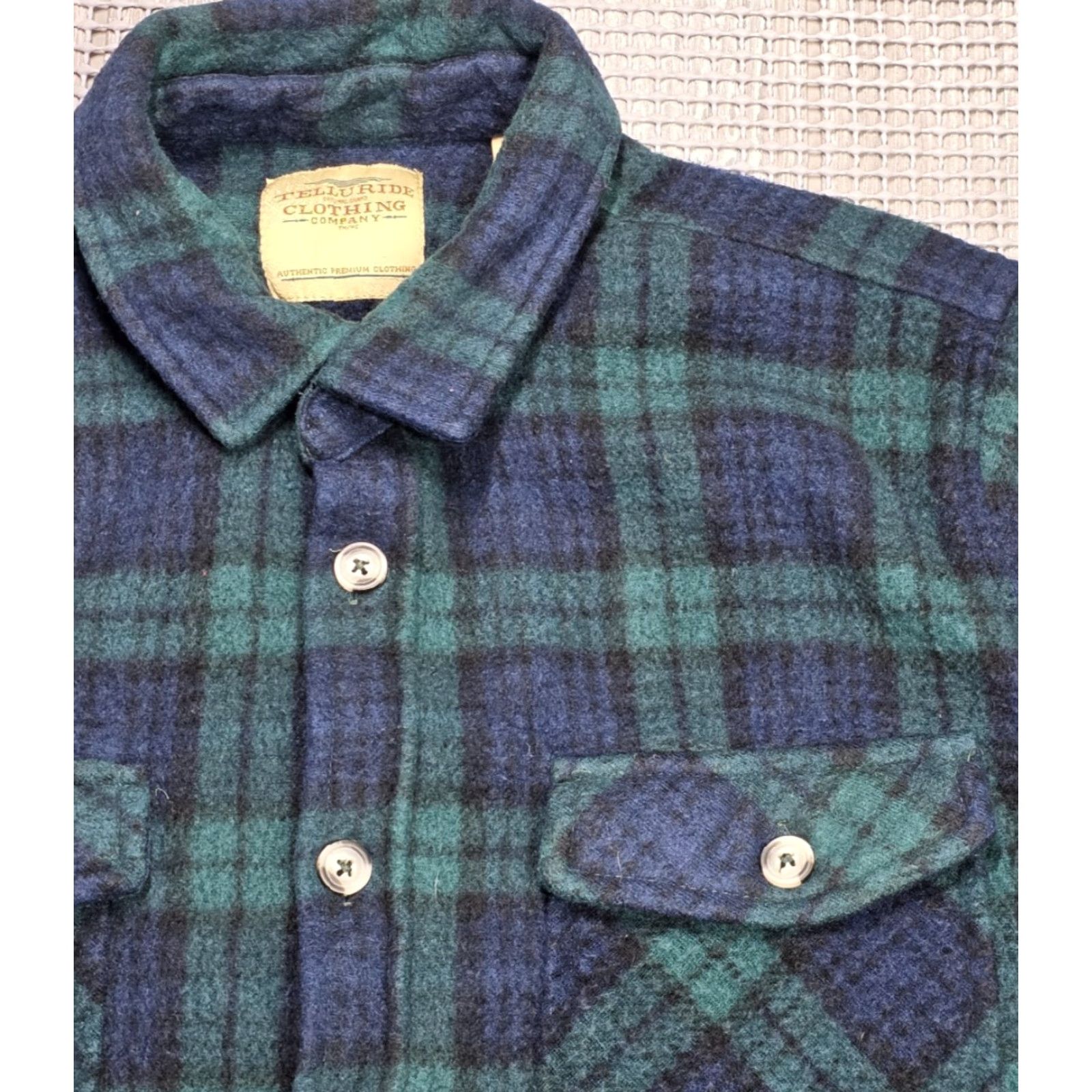Vintage Telluride Shirt Men L Green Plaid Shacket Soft Pocket Flannel Shirt Jacket Size US L / EU 52-54 / 3 - 3 Thumbnail