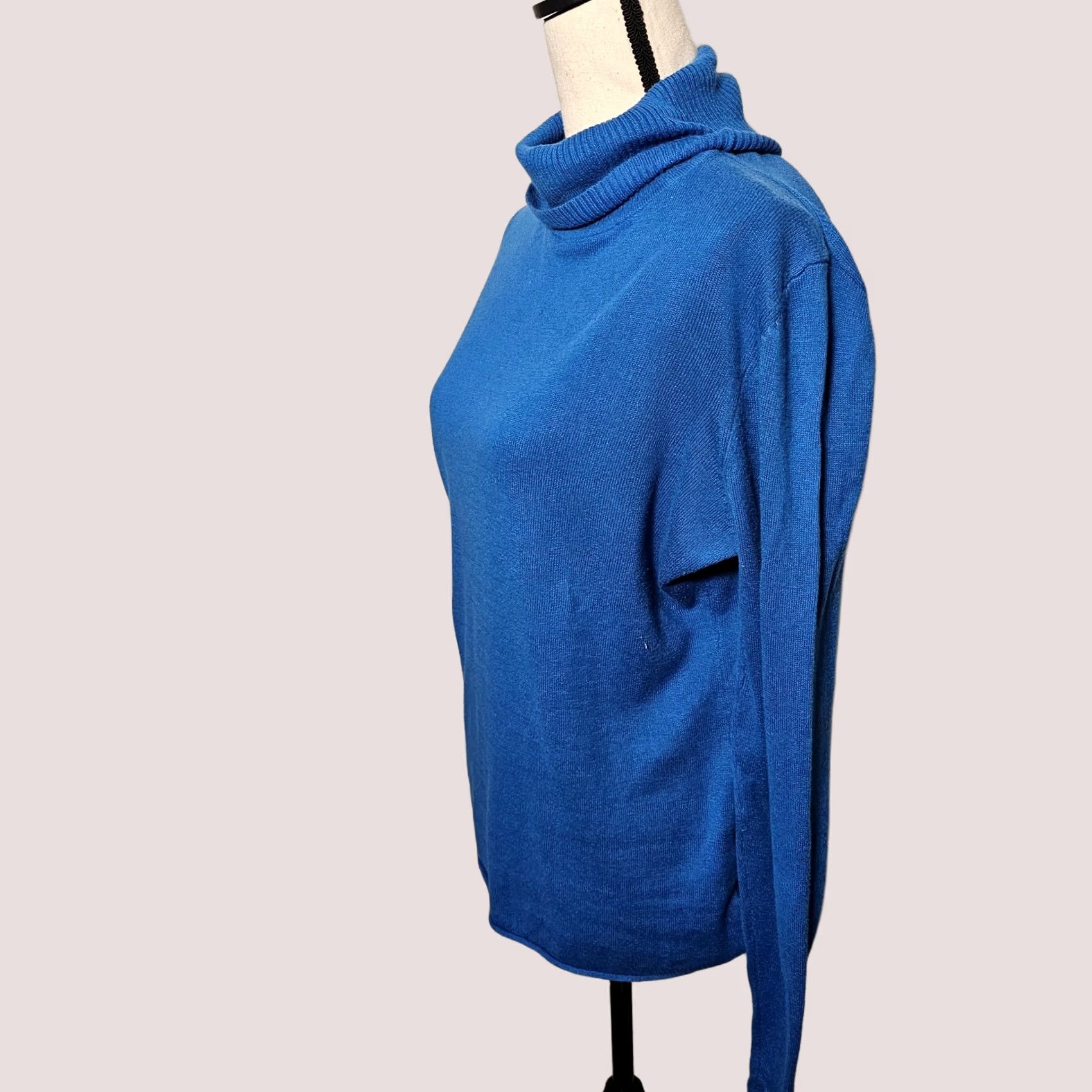 Vintage VINTAGE JCP Cashmere Blend Sweater Blue L Turtleneck Long Sleeve Women Pullover Size L / US 10 / IT 46 - 1 Thumbnail