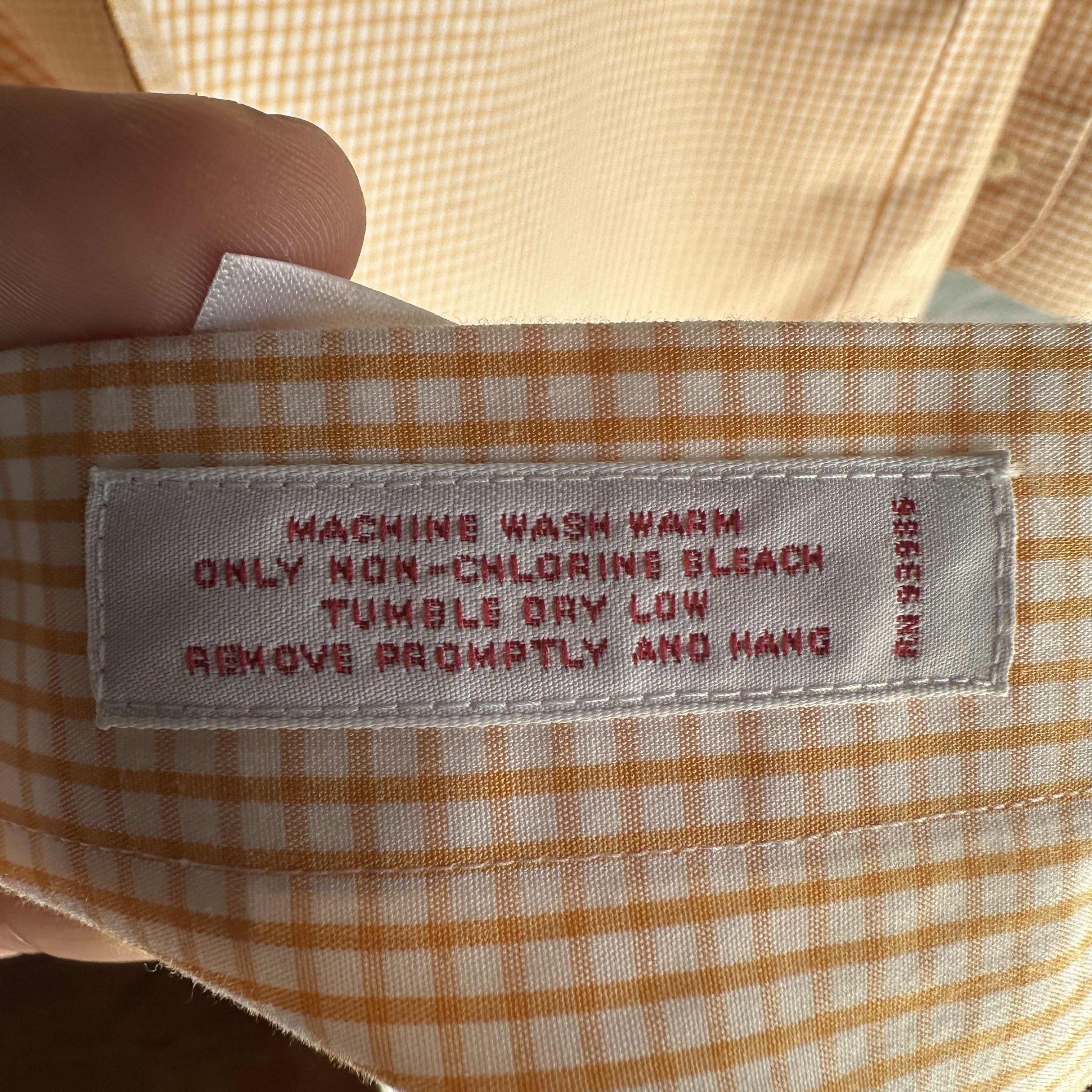 Brooks Brothers Brooks Brothers Button Down Shirt 16-35 Large Peach Gingham Size US L / EU 52-54 / 3 - 9 Thumbnail