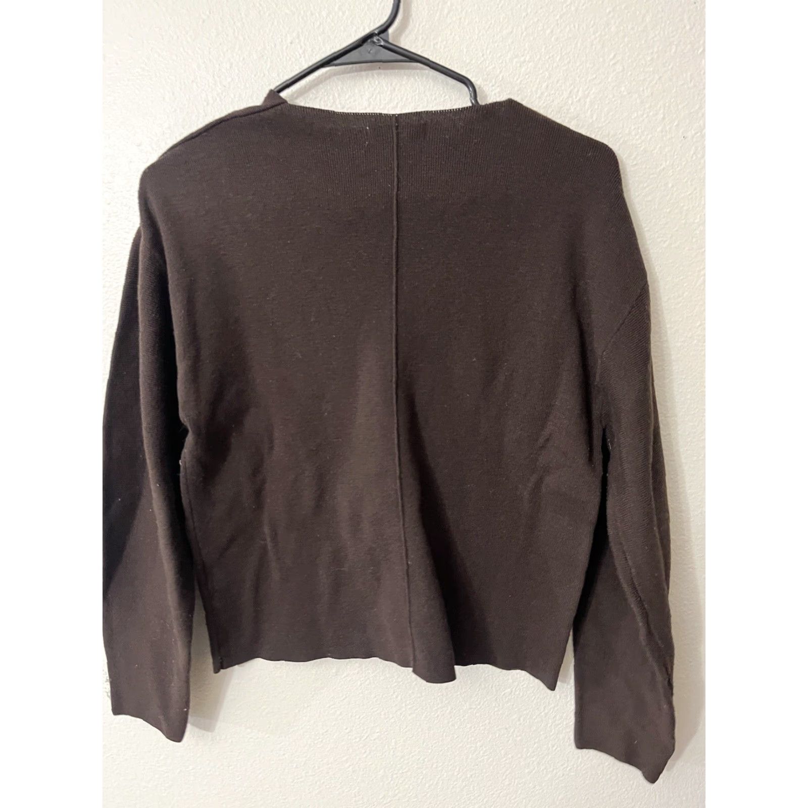 H&M Yes - H&M Brown V Neck Pullover Size Small Polyester Blend Women Size S / US 4 / IT 40 - 2 Thumbnail