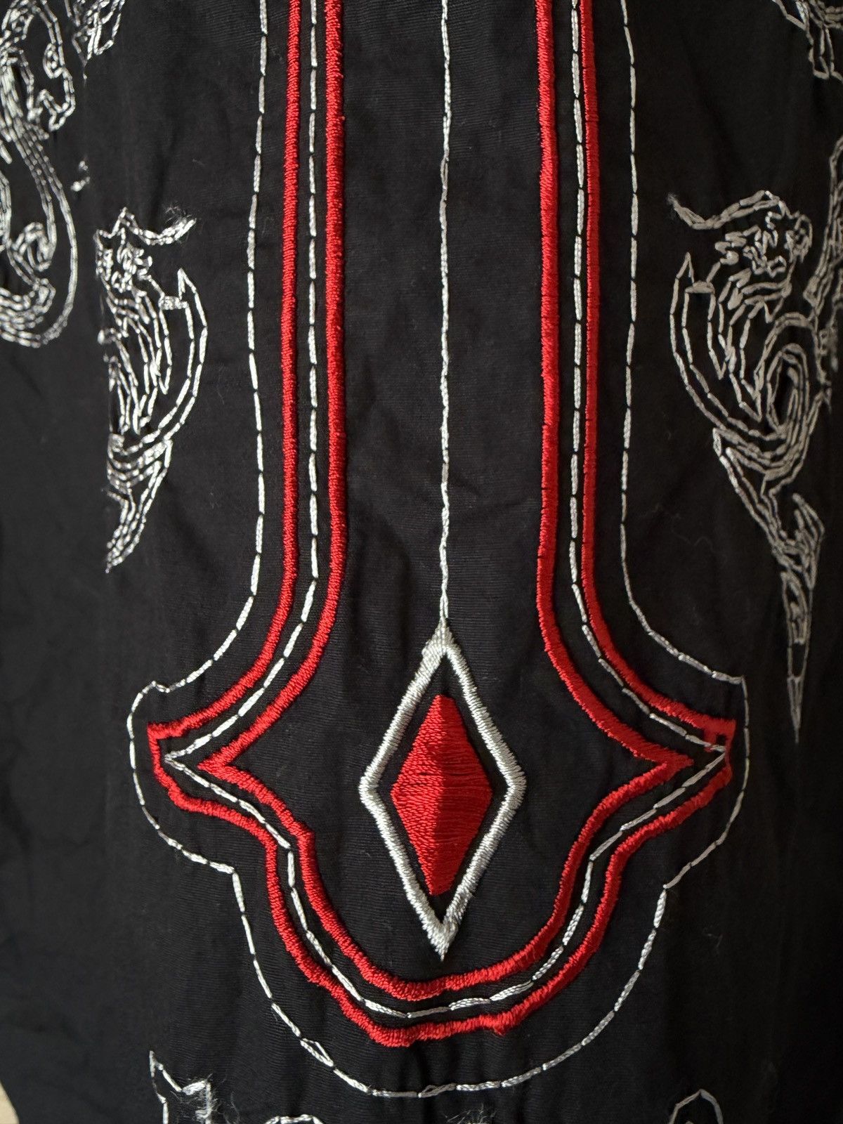 Other Gothic Vampire Alt Embroidered Cross Shirt Size US XL / EU 56 / 4 - 9 Thumbnail