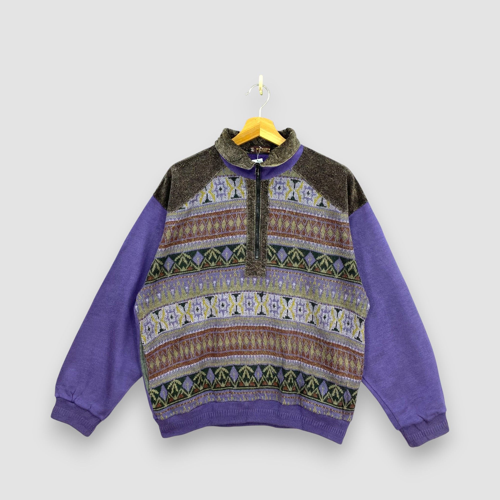 Vintage Vintage 90s Japanese Brand Sweater Aztec Geometric Jumper Size US M / EU 48-50 / 2 - 1 Thumbnail
