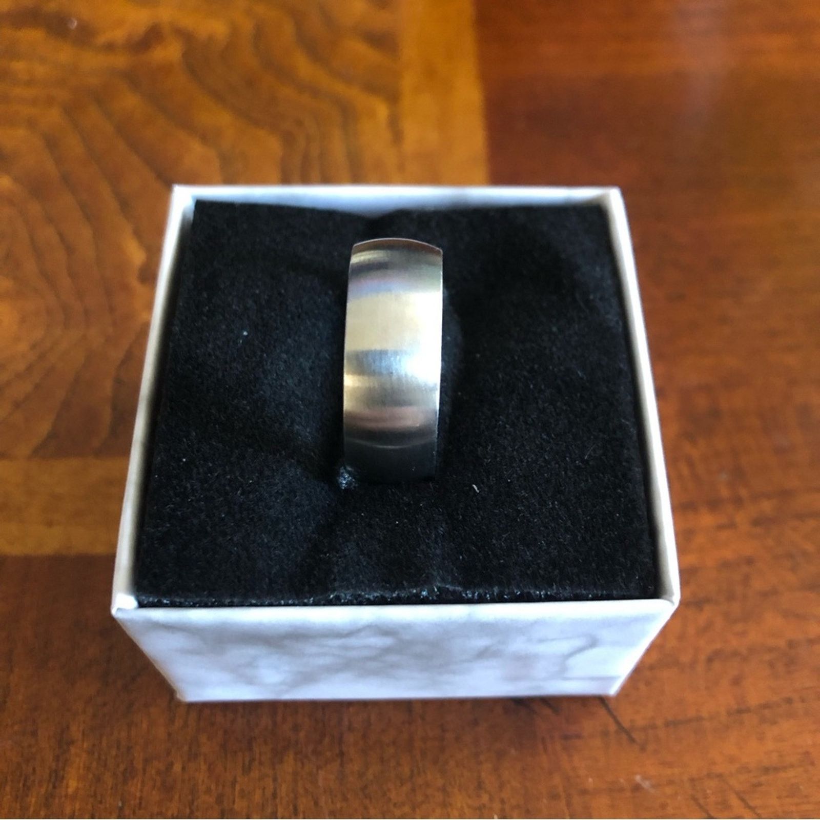 Jewelry Men’s matte frosted titanium steel wide band ring NWT 12 Size ONE SIZE - 5 Thumbnail