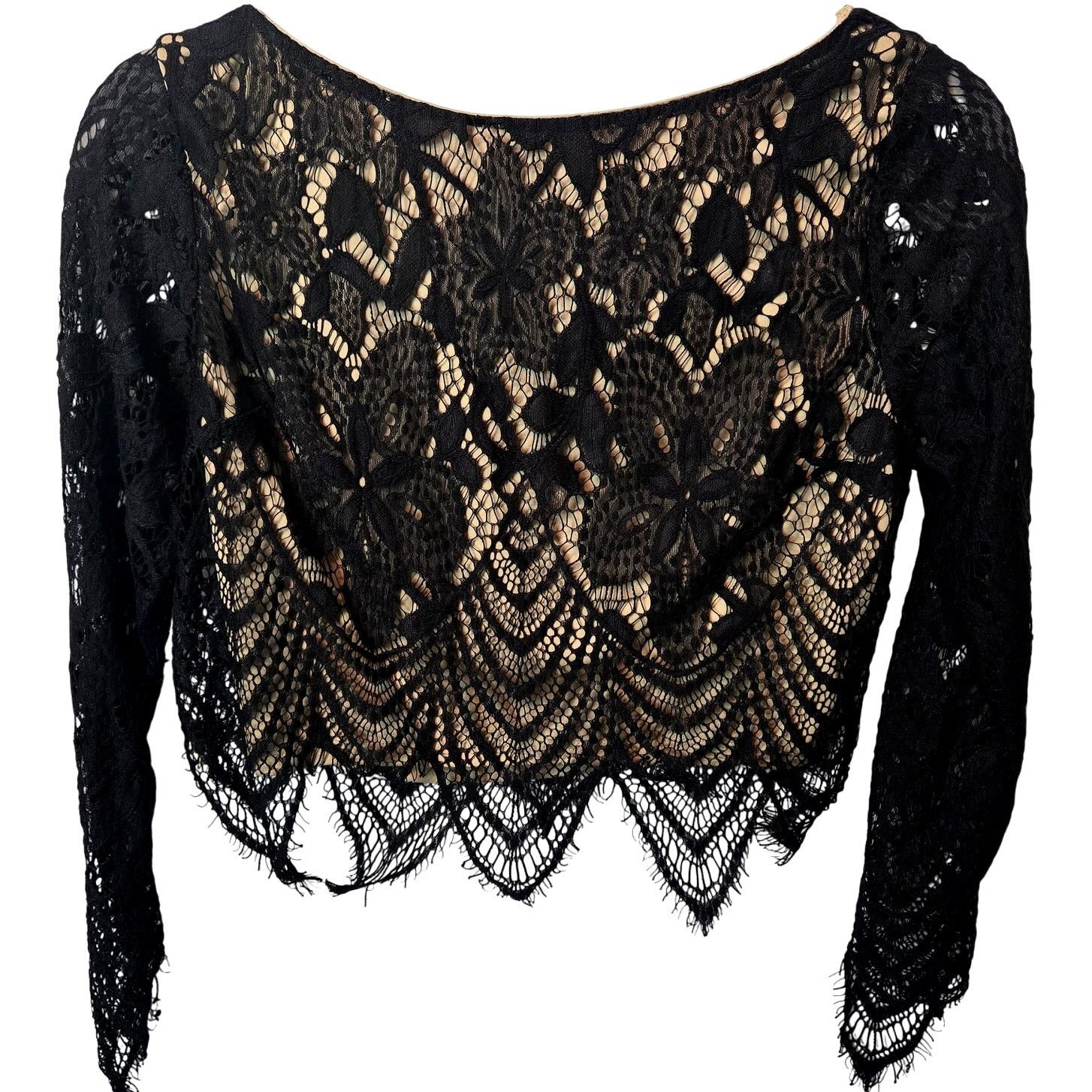 Guess Guess Black Lace Cropped Blouse Size Small Size S / US 4 / IT 40 - 1 Thumbnail