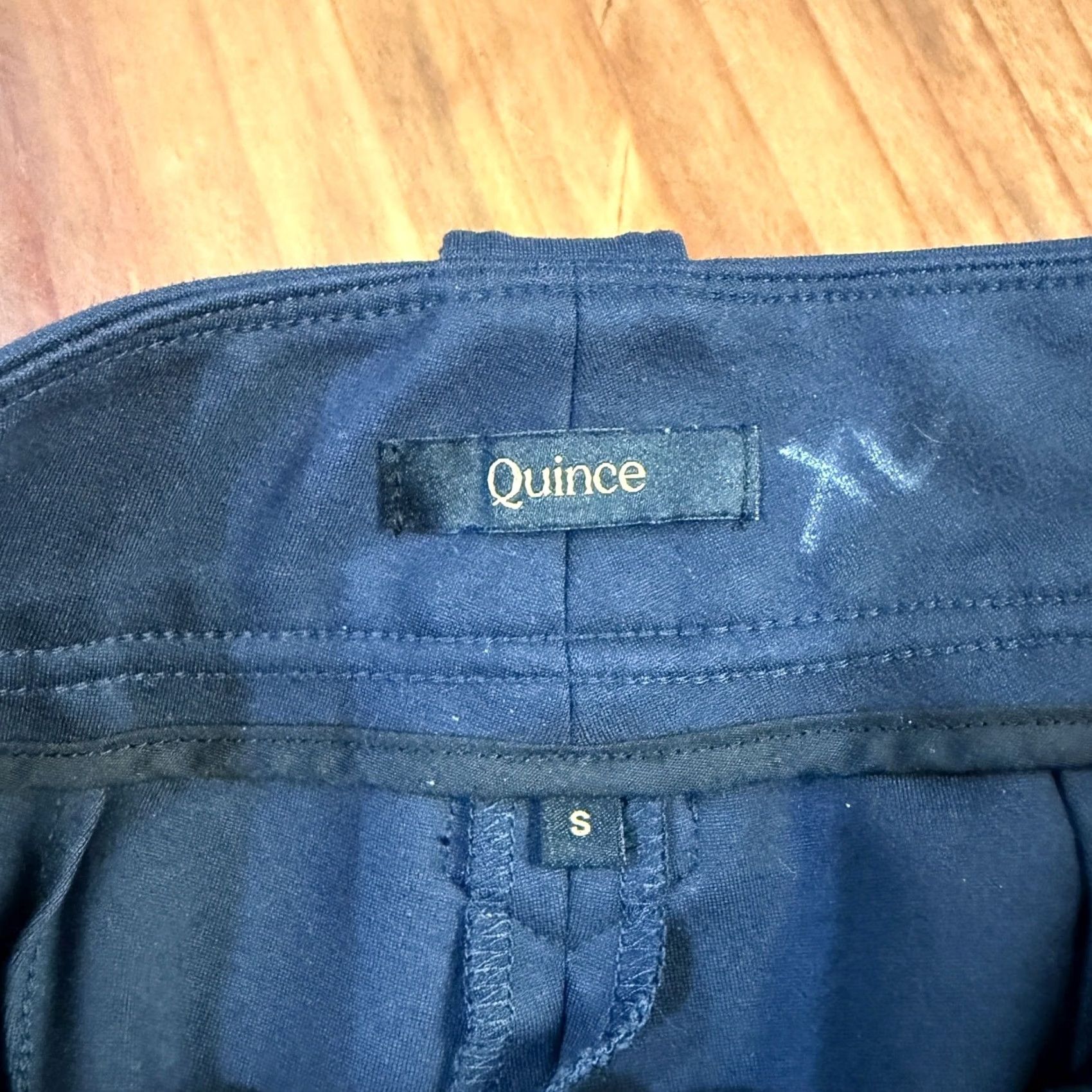 Quince Quince Women's Straight leg Stretch Dress Pants Small Blue Pull On Rayon Size 28" / US 6 / IT 42 - 4 Thumbnail