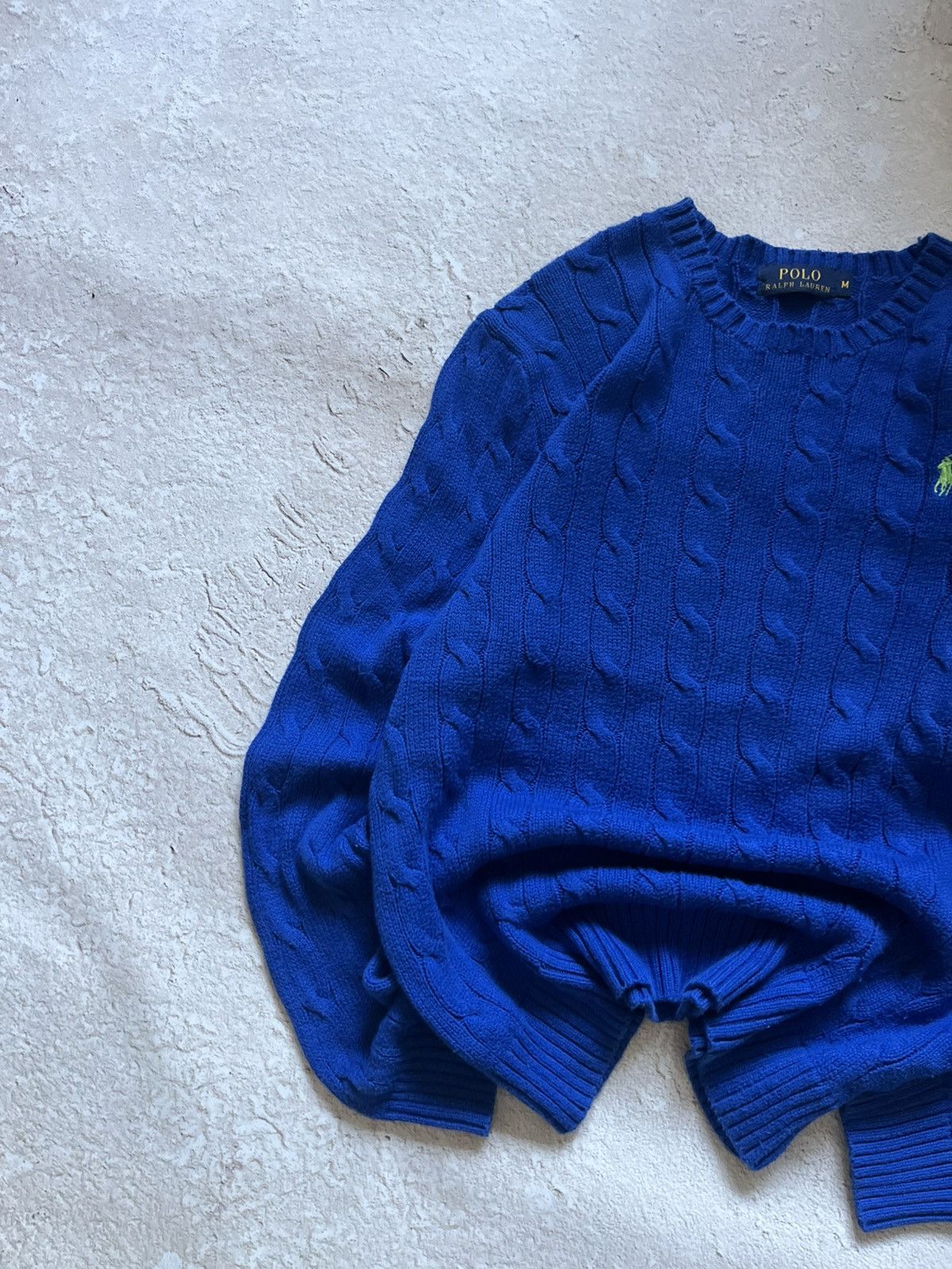 Polo Ralph Lauren Polo Ralph Lauren Cable Knit Sweater – Royal Blue Y2K Size US M / EU 48-50 / 2 - 3 Thumbnail