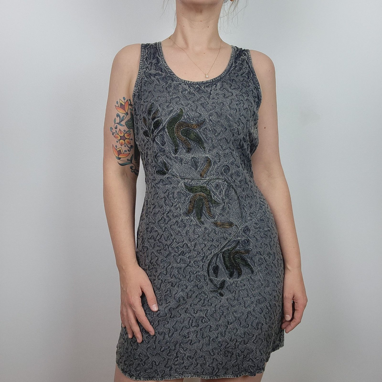 Other Hippie Festival Sun Dress Blue Sky Embroidered S-M Size S / US 4 / IT 40 - 2 Thumbnail