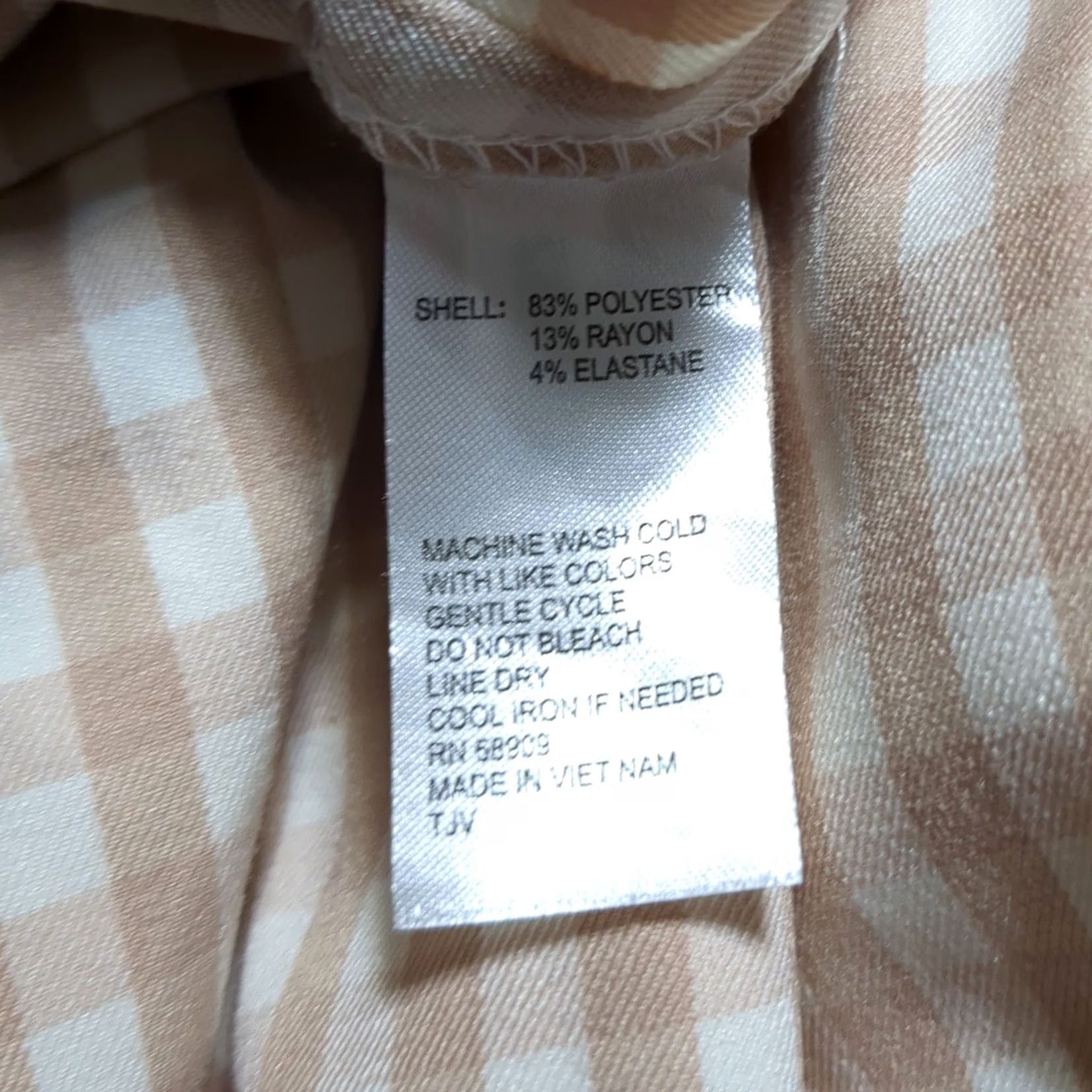 Vintage Alex Marie Jumpsuit Gingham Wide-Leg Women 16 Beige Flutter Sleeve V-Neck Belted Tie Inseam 30in Short Sleeve Vintage? No Size 38" / US 16 / IT 52 - 7 Thumbnail