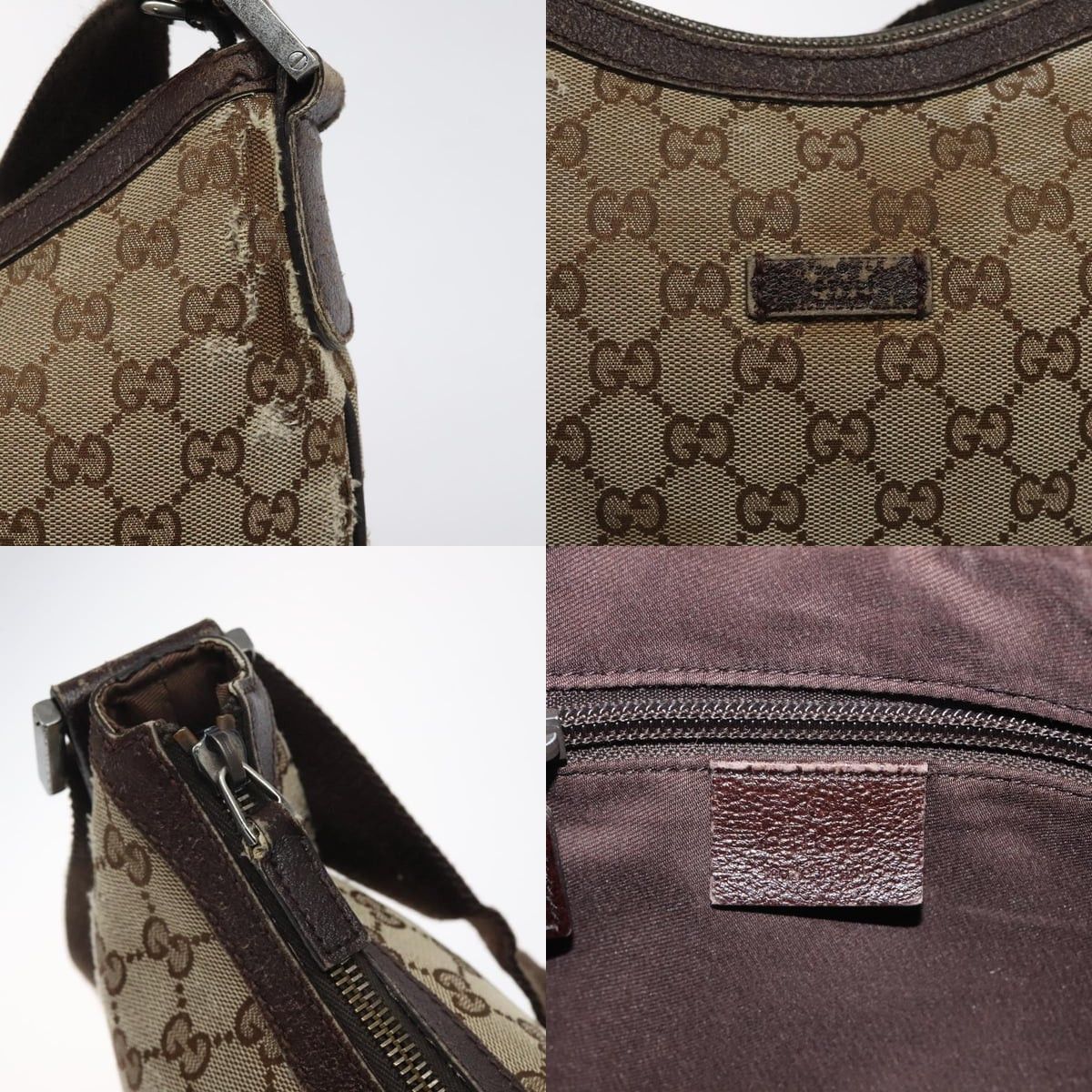 Gucci GUCCI GG Canvas Shoulder Bag Beige Silver Size ONE SIZE - 11 Thumbnail