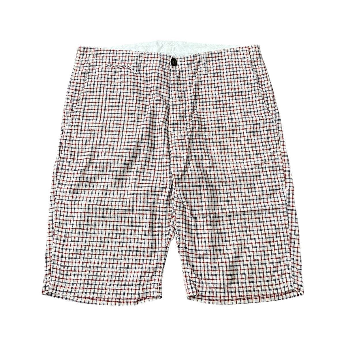 Japanese Brand Visvim - Plaid Gingham Corduroy Buckle Back Short Pant Size US 37 - 2 Thumbnail