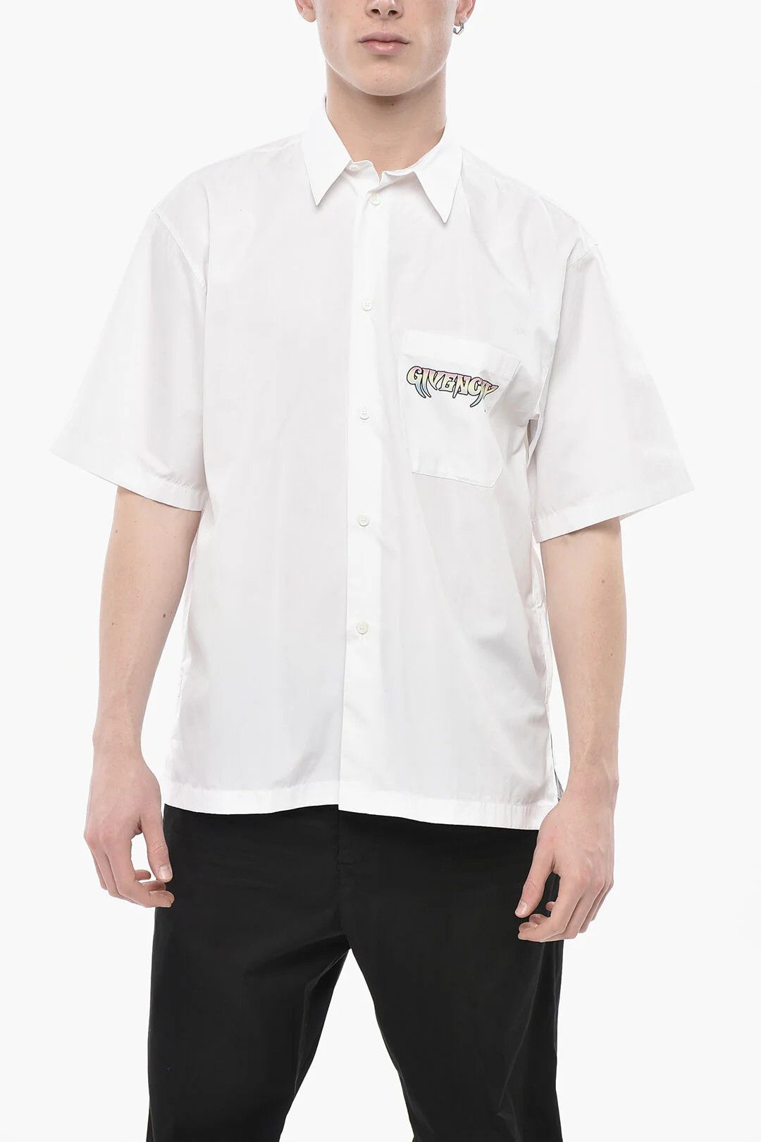 Givenchy og1mm0326 Cotton Bowling Shirt in White Size US S / EU 44-46 / 1 - 1 Thumbnail