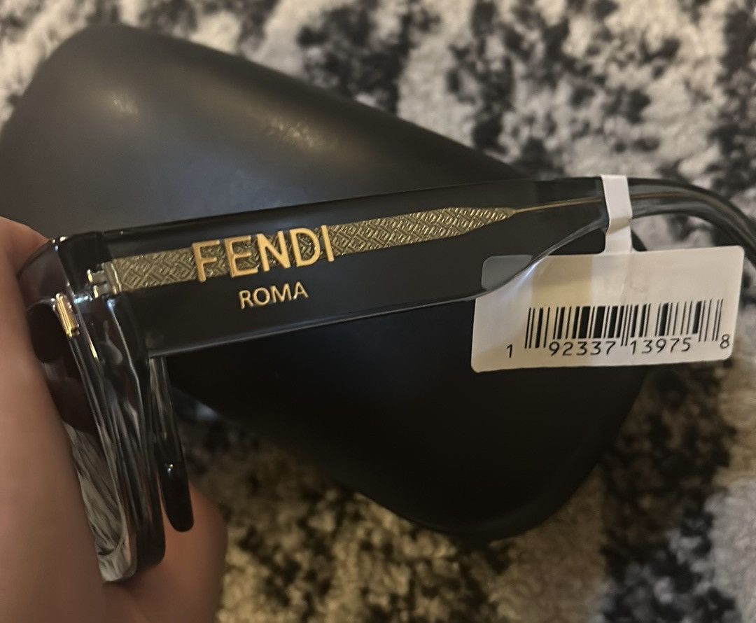 Fendi Fendi Fendi Roma 63 MM Rectangular Sunglasses in light blue Size ONE SIZE - 3 Thumbnail