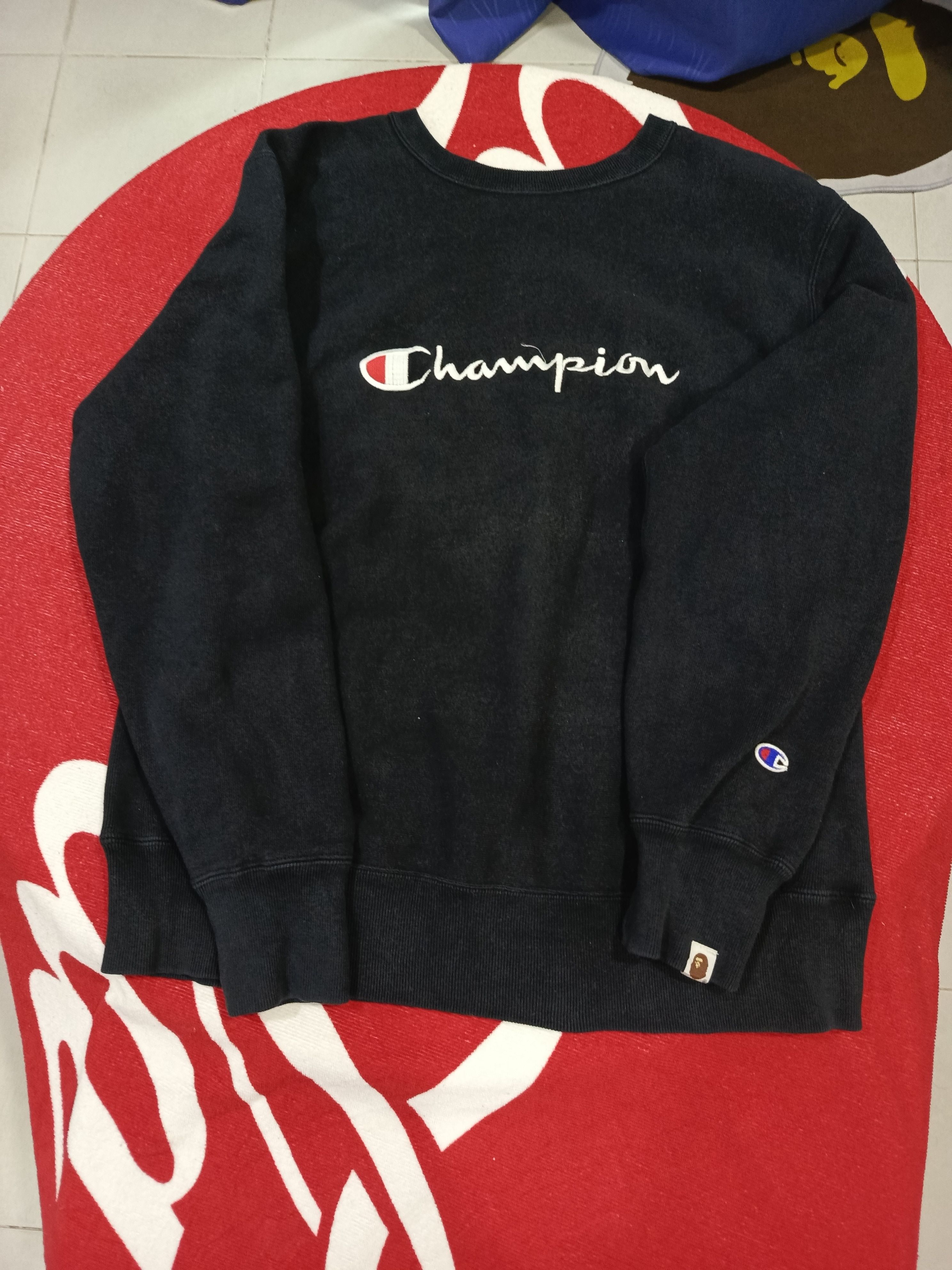 Bape × Champion Sweatshirt champion x bape black color Size US XL / EU 56 / 4 - 2 Thumbnail