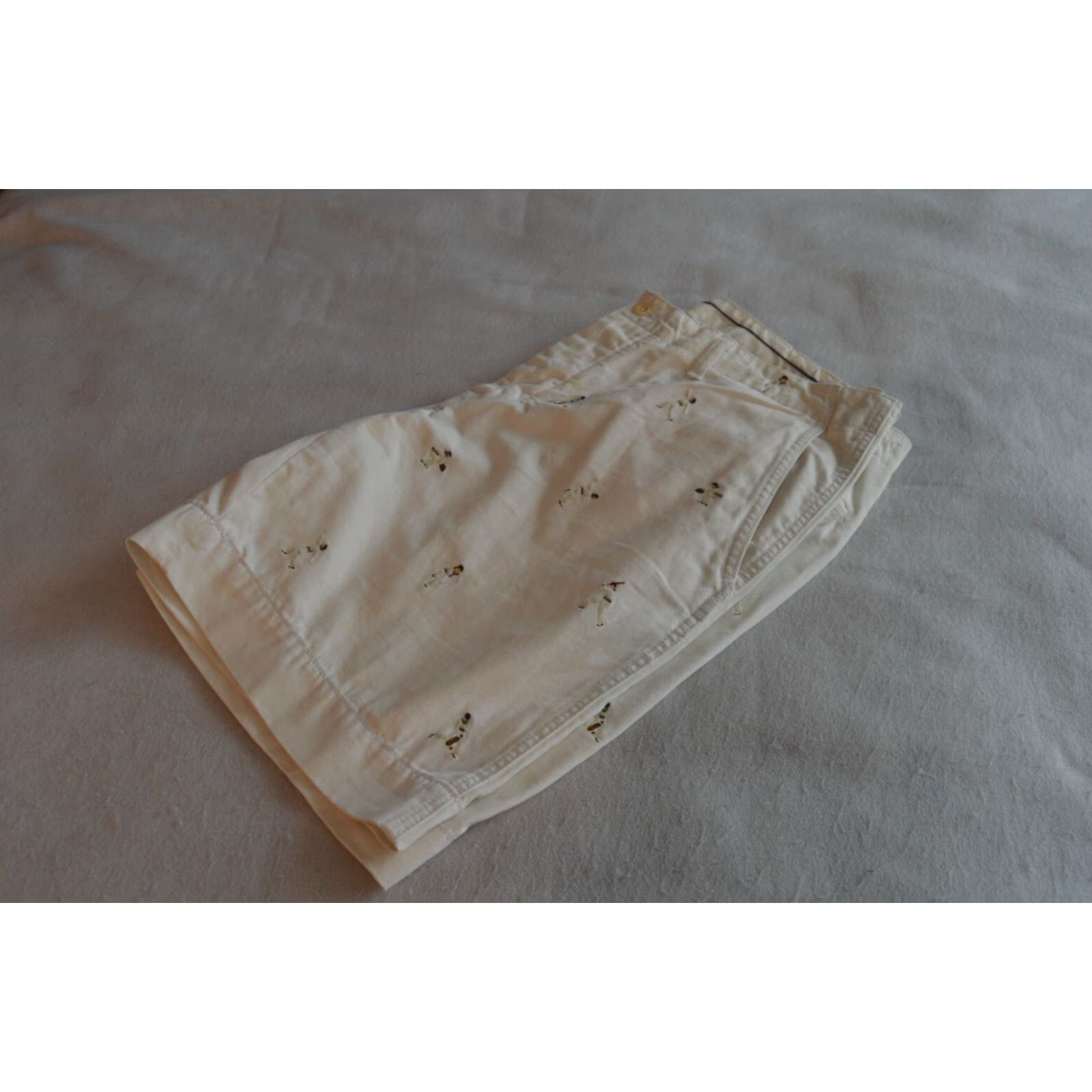 Polo Ralph Lauren VINTAGE Polo Ralph Lauren Mens Chino Shorts Embroidered Sports Players 40 White Cotton Spandex Canvas Flat Front Classic Fit Casual Travel Size US L / EU 52-54 / 3 - 4 Thumbnail