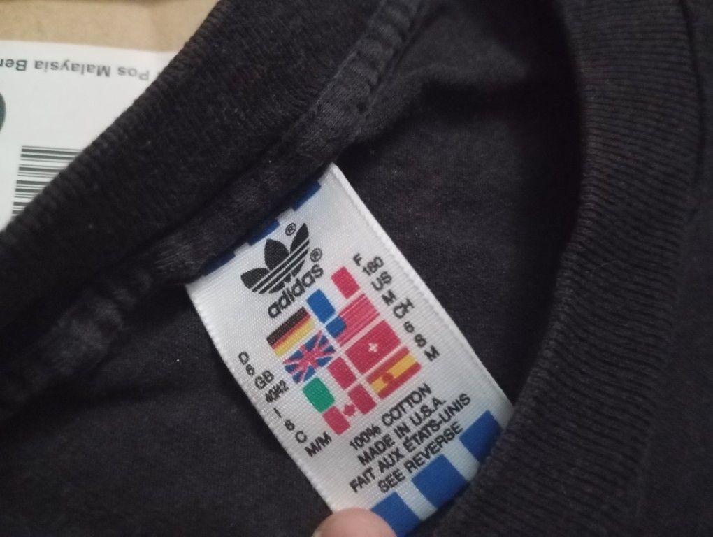 Vintage VTG 90s Adidas ⚽⚾🏀 Trefoil Logo Double Print Tshirt Size US L / EU 52-54 / 3 - 4 Thumbnail