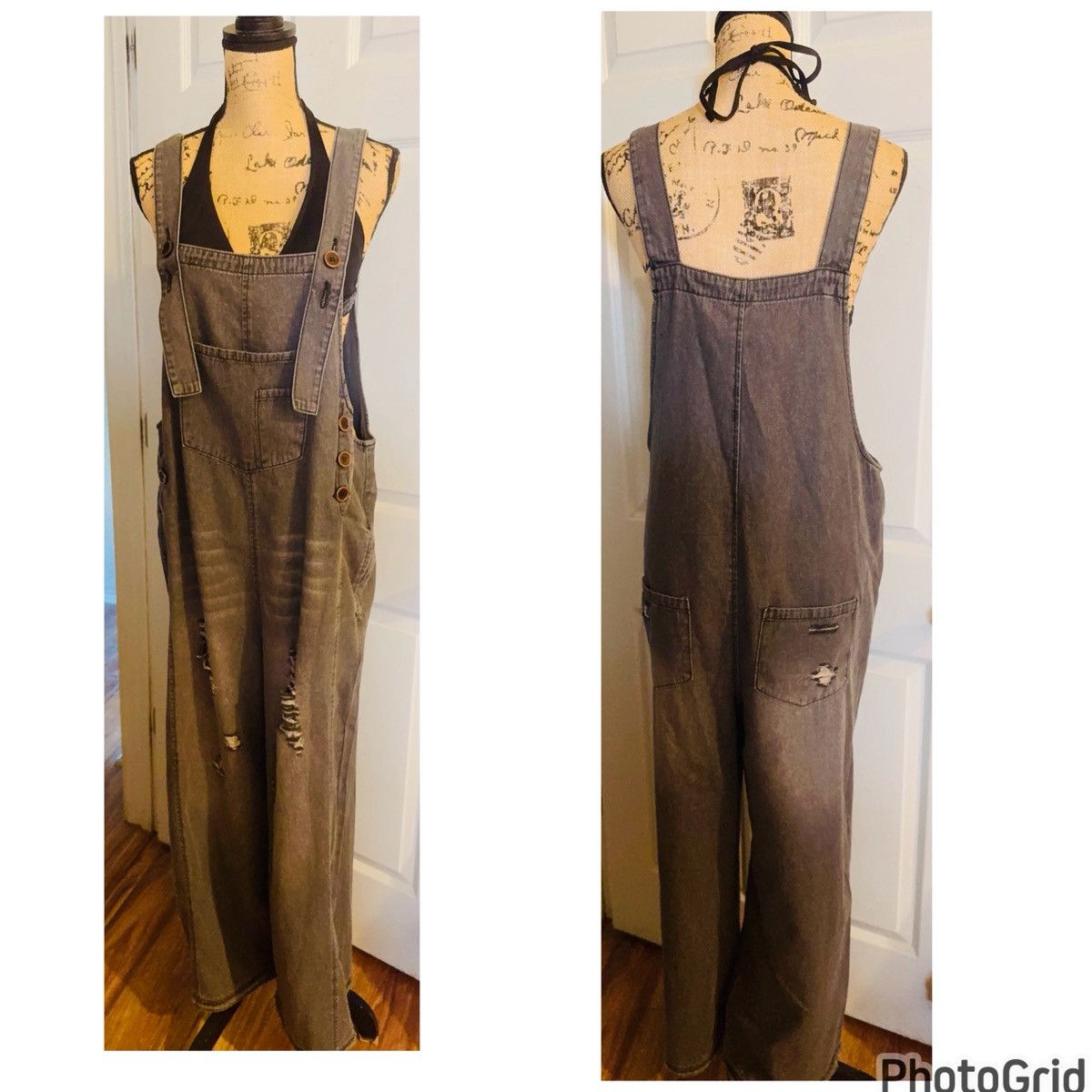 Anthropologie Anthropologie Easel Distressed Wide Leg Overalls Size 27" / US 4 / IT 40 - 5 Thumbnail