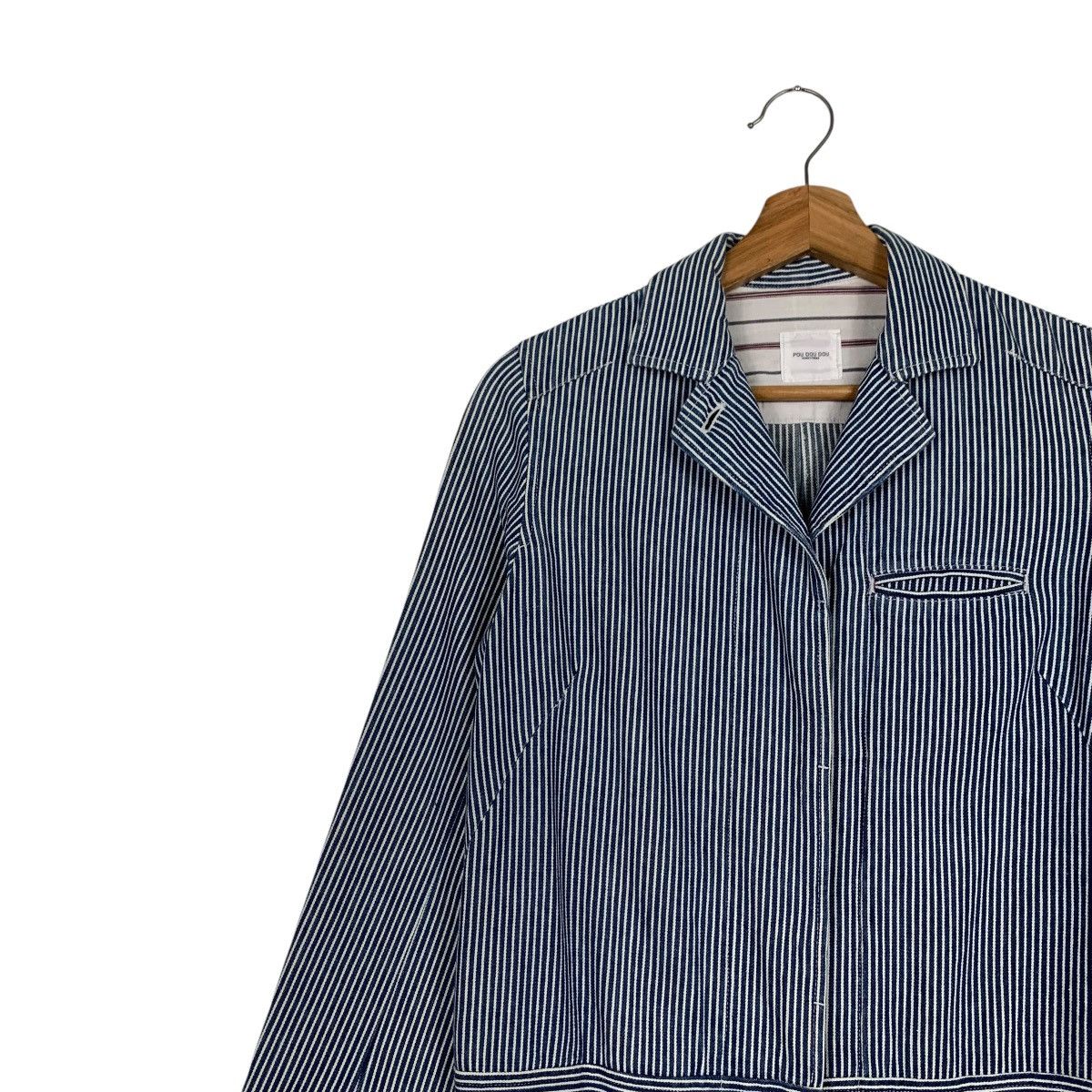 Japanese Brand POU DOU DOU Hickory Striped Long Coat #2327-C104 Size M / US 6-8 / IT 42-44 - 7 Thumbnail