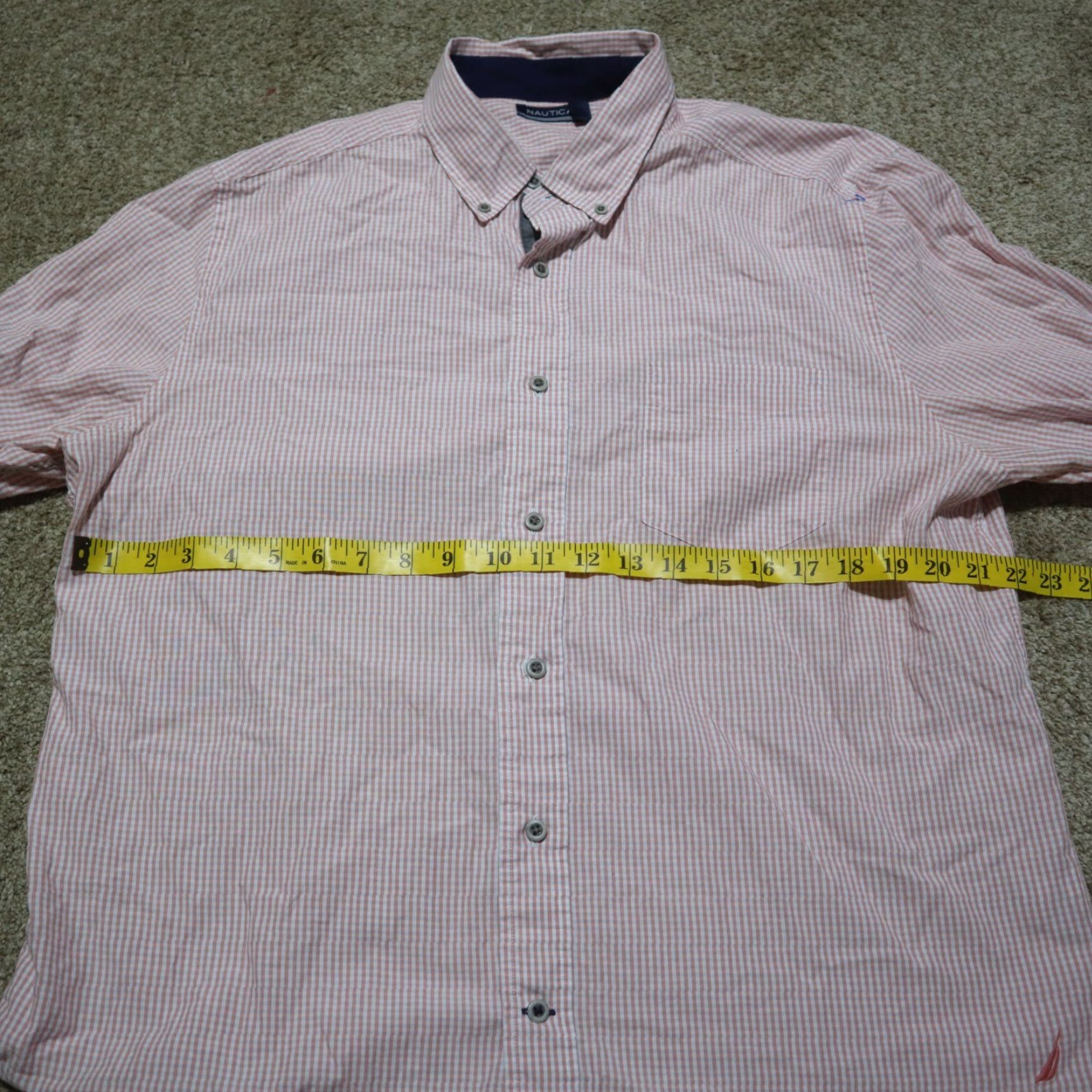 Nautica Nautica Shirt Orange Checkered Button-Up Short Sleeve Men's L Large Size US L / EU 52-54 / 3 - 4 Thumbnail