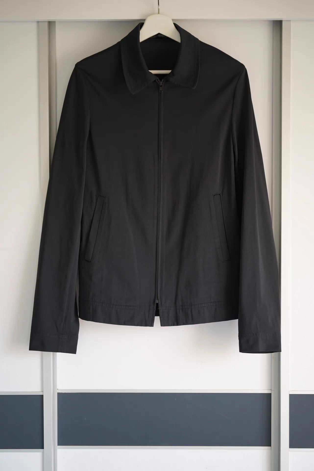 Yohji Yamamoto Black Collared Zip-Up Light Jacket Size US L / EU 52-54 / 3 - 1 Thumbnail