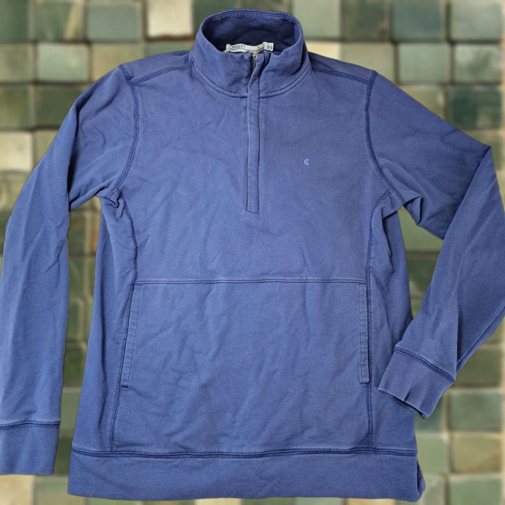 Vintage Criquet Pullover Shirt Mens Small Blue 1/2 Zip Long Sleeve Mock Golf Sweatshirt Size US S / EU 44-46 / 1 - 1 Thumbnail