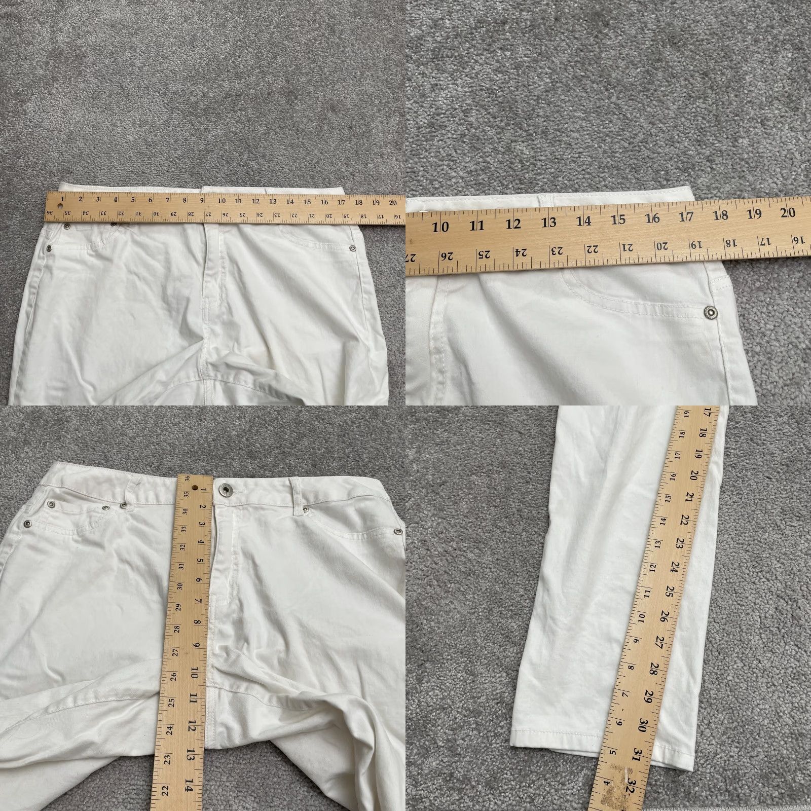 Vintage Ashley Stewart Jeans Womens 14 White High Rise Straight Lightweight 34x31 Size 36" / US 14 / IT 50 - 9 Thumbnail