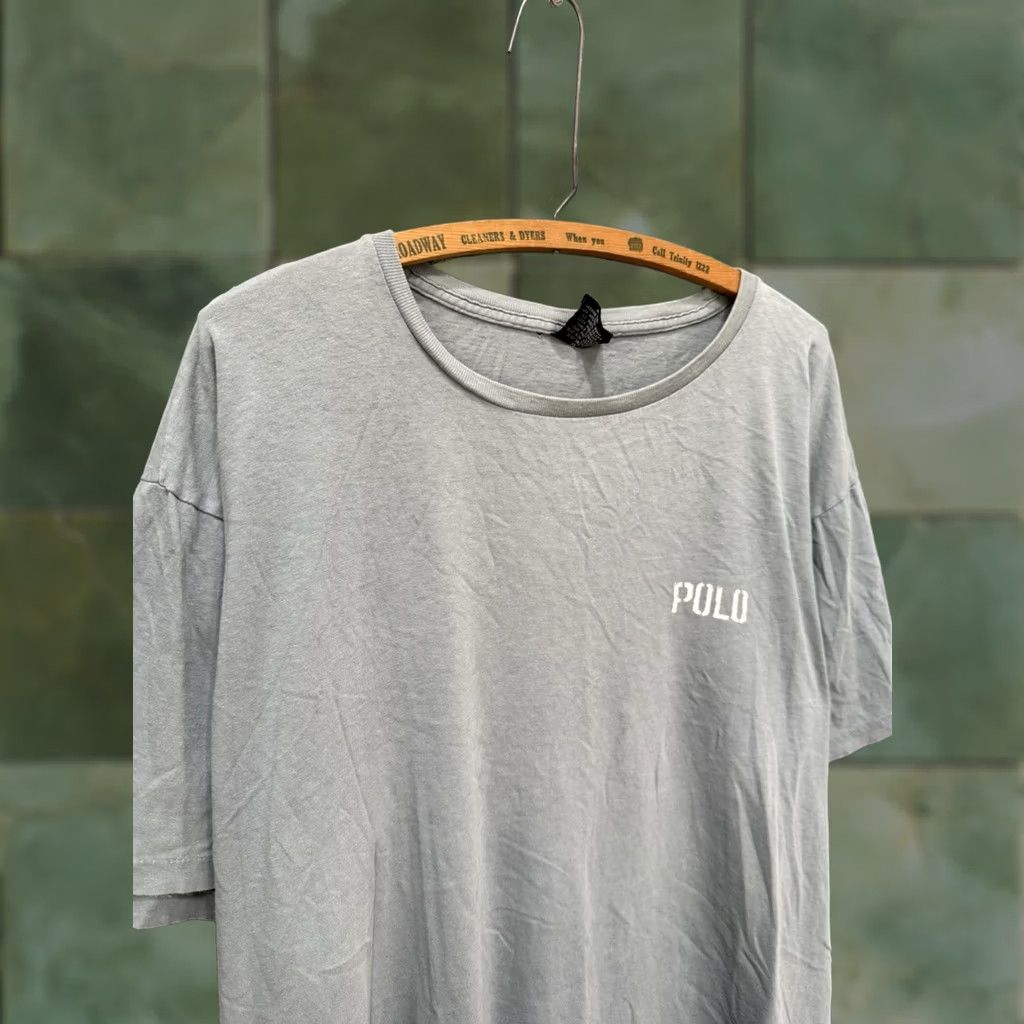 Ralph Lauren VINTAGE Ralph Lauren Polo Shirt T-Shirt 2XL 90s Stencil Logo Cotton Slate Blue Mens Size US XXL / EU 58 / 5 - 1 Thumbnail