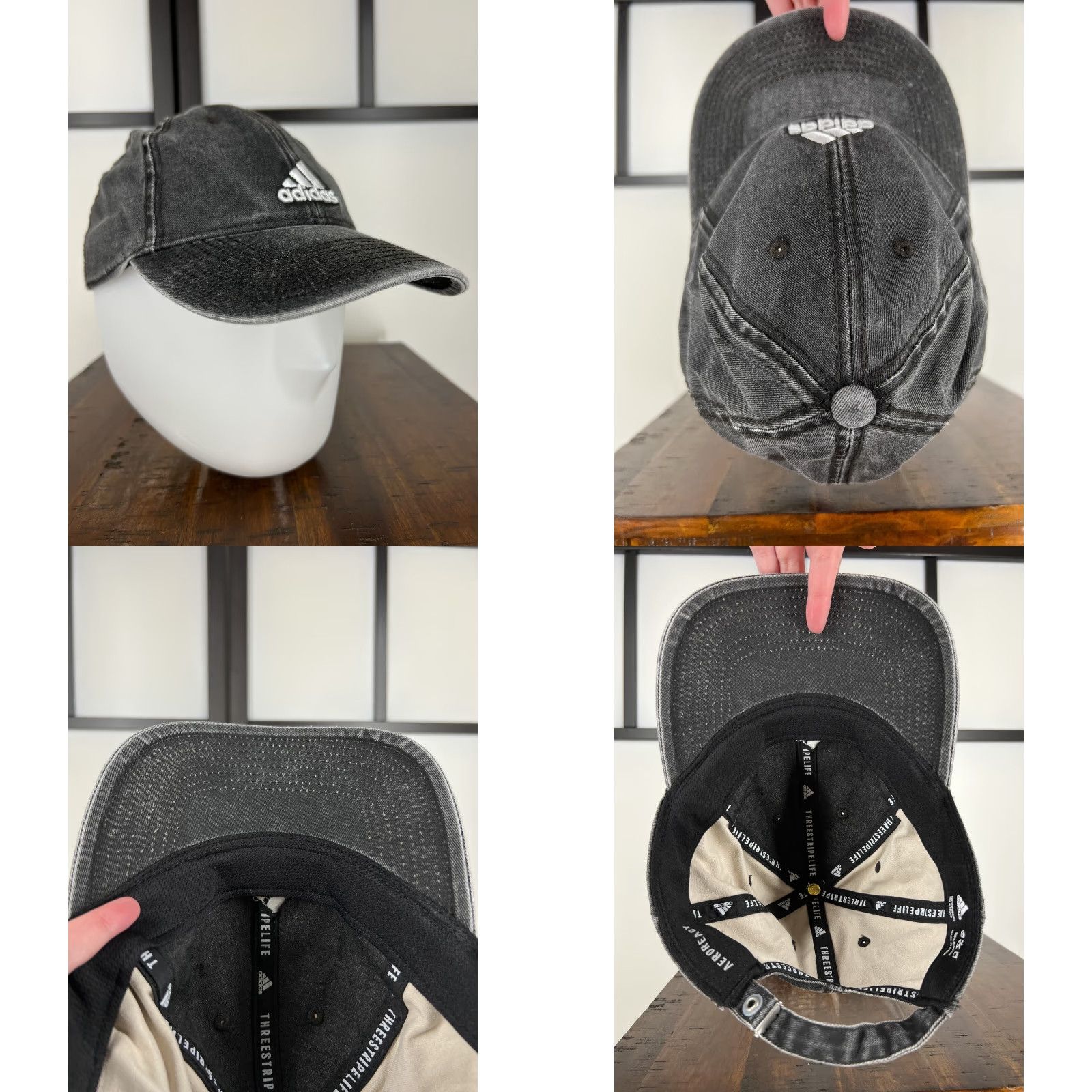 Adidas Adidas Golf Hat Cap Adjustable One Size Gray Twill Cotton Aeroready 3 Stripe Sports Mens Size ONE SIZE - 8 Thumbnail