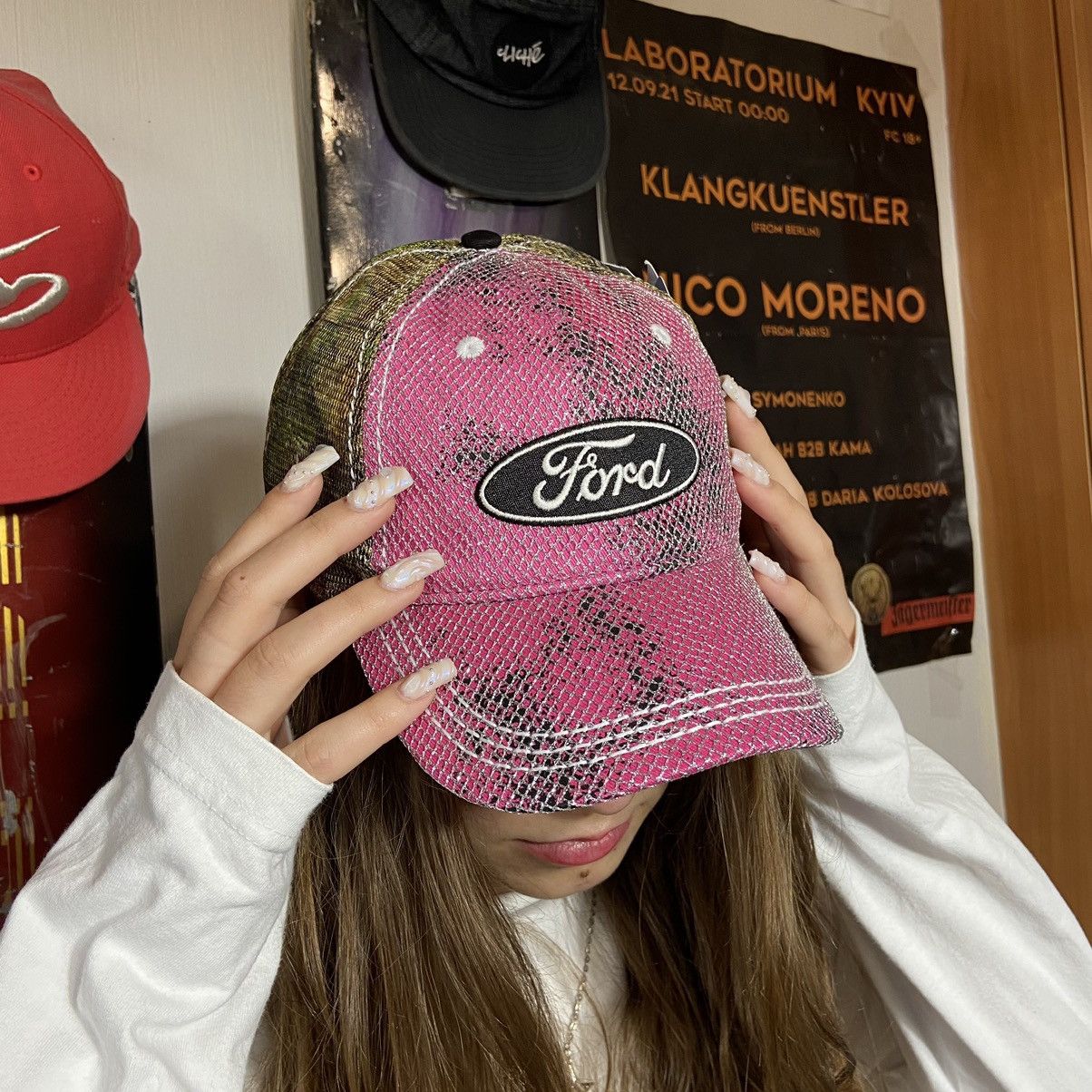 NASCAR 📌 Crazy Y2K Ford Realtree NASCAR Cap Size ONE SIZE - 2 Thumbnail